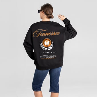 Women's Gameday Couture Black Tennessee Volunteers Classic Charm Black Label Premium Drop Shoulder Sweatshirt
