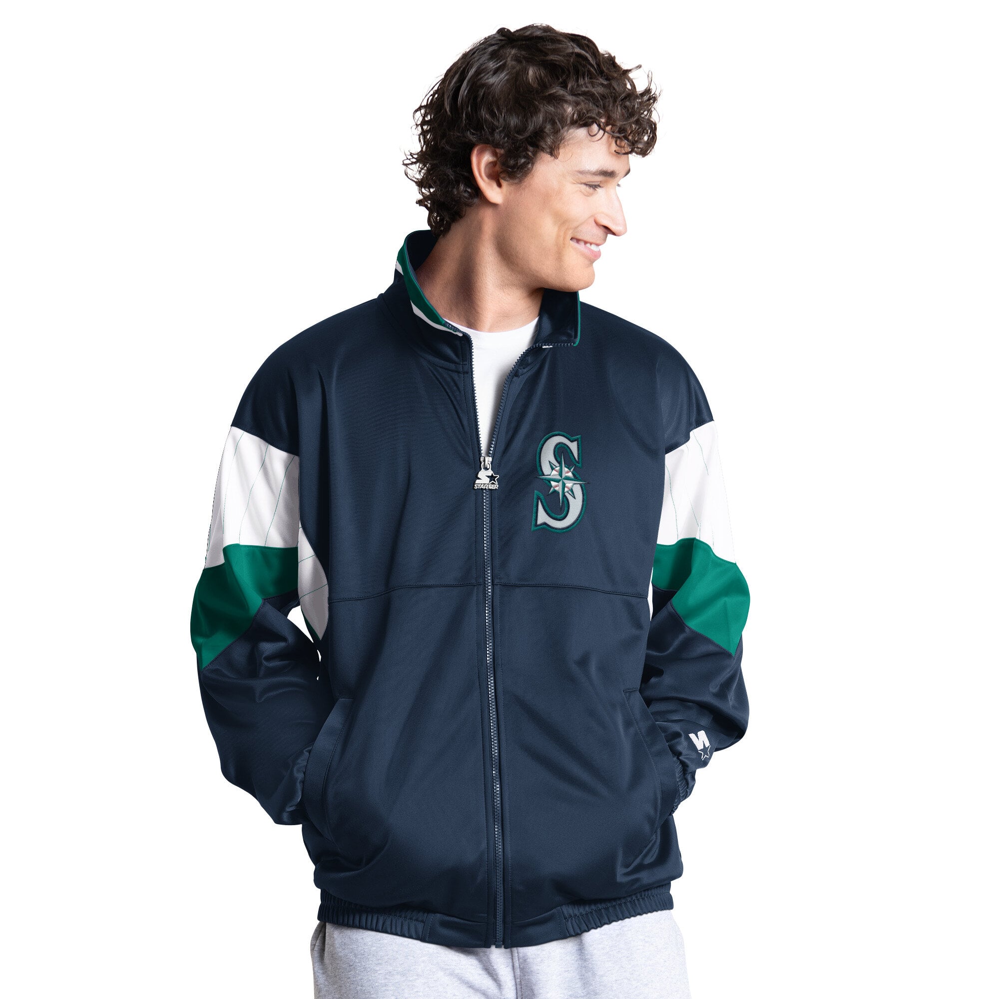 Men's Starter Navy Seattle Mariners Legacy Full-Zip Track Jacket