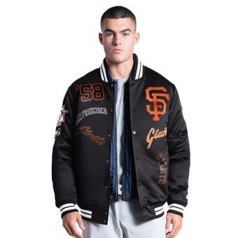 Men's Starter Black San Francisco Giants Elite Full Snap Varsity Jacket