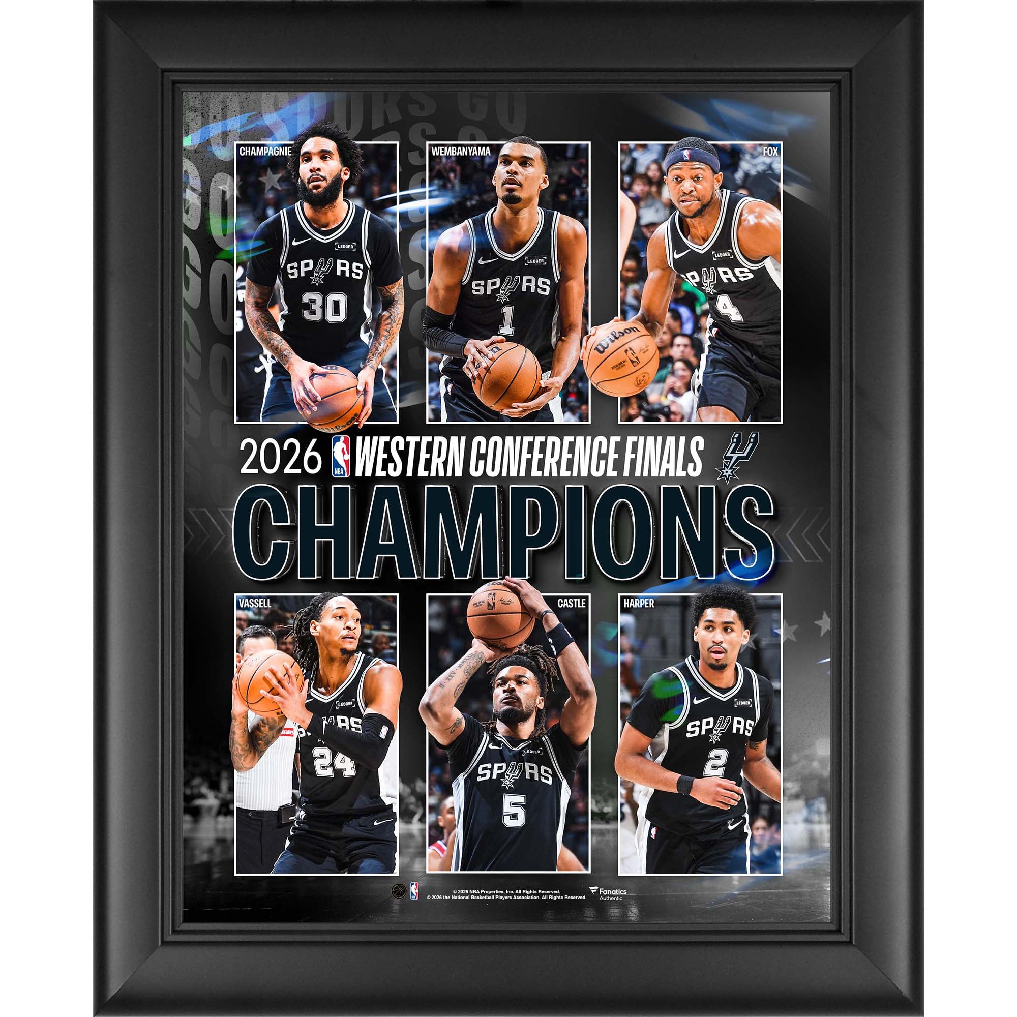 San Antonio Spurs Framed 13" x 16" 2026 NBA Western Conference Finals Champions Collage