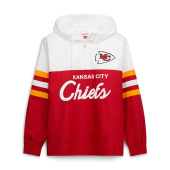 Men's Mitchell & Ness  Red Kansas City Chiefs Head Coach Anorak Quarter-Zip Windbreaker Jacket