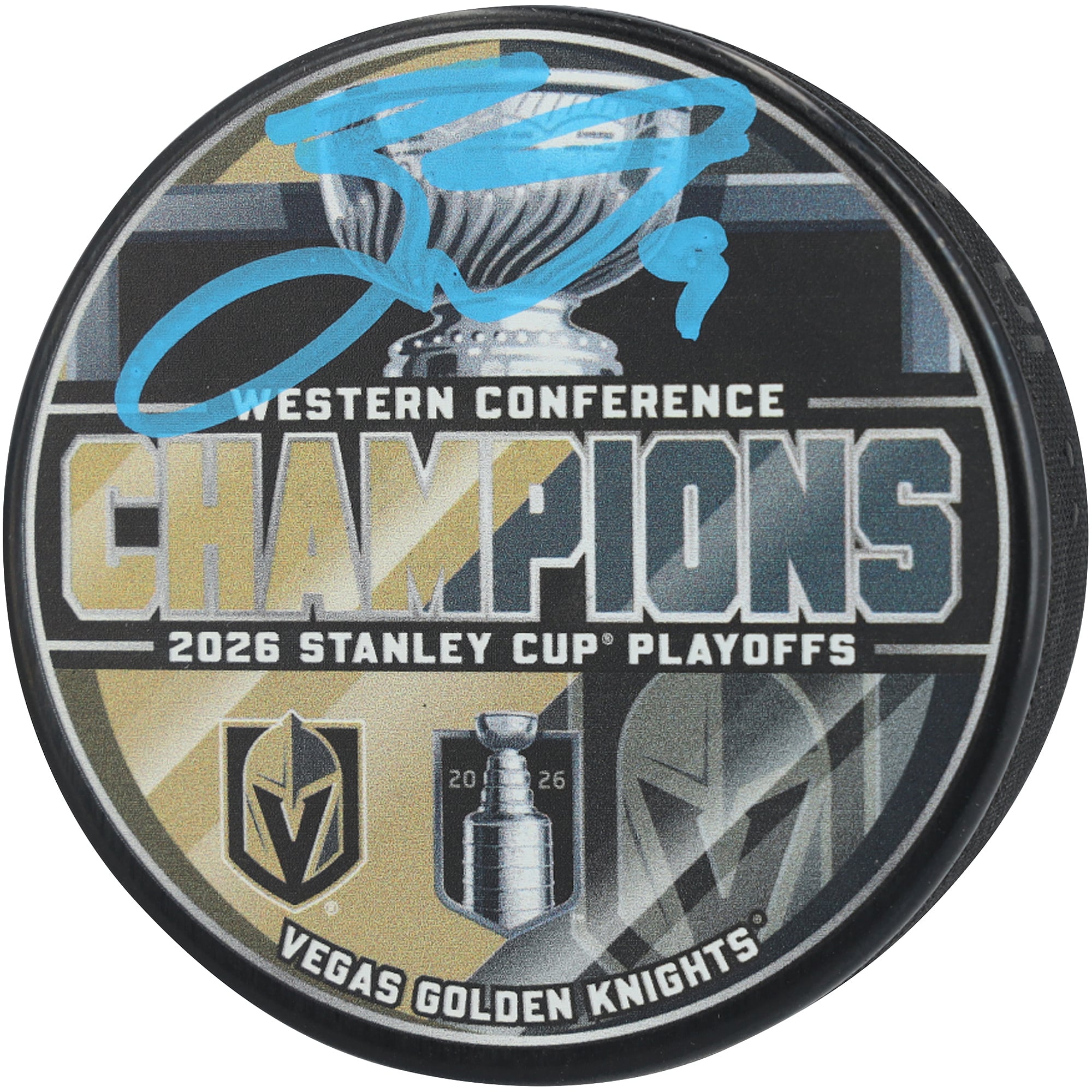 Jack Eichel Vegas Golden Knights Autographed 2026 Western Conference Champions Hockey Puck