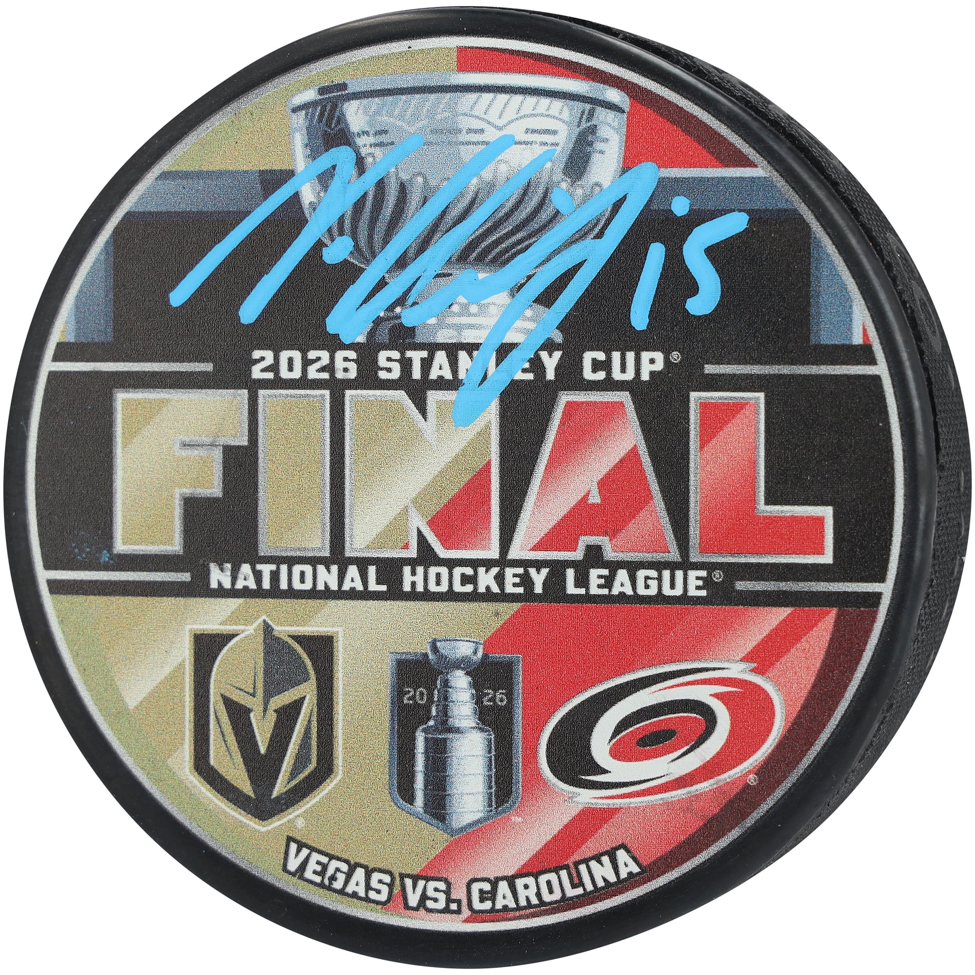 Noah Hanifin Vegas Golden Knights Autographed 2026 Stanley Cup Final Dueling Matchup Hockey Puck