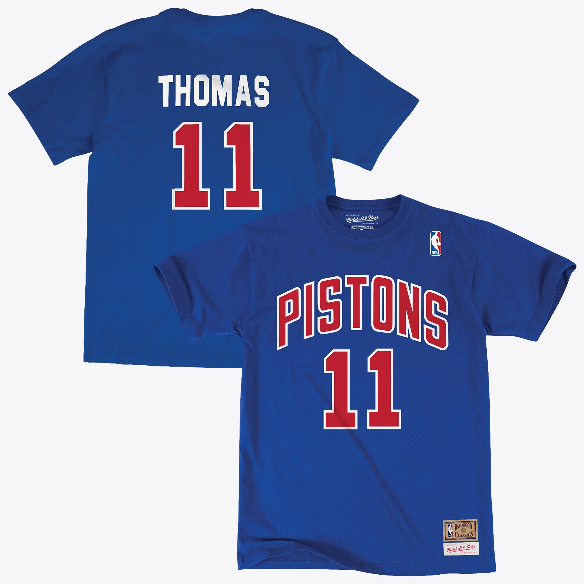 Camiseta Mitchell & Ness de los Detroit Pistons con nombre y número de Isiah Thomas - Para hombre