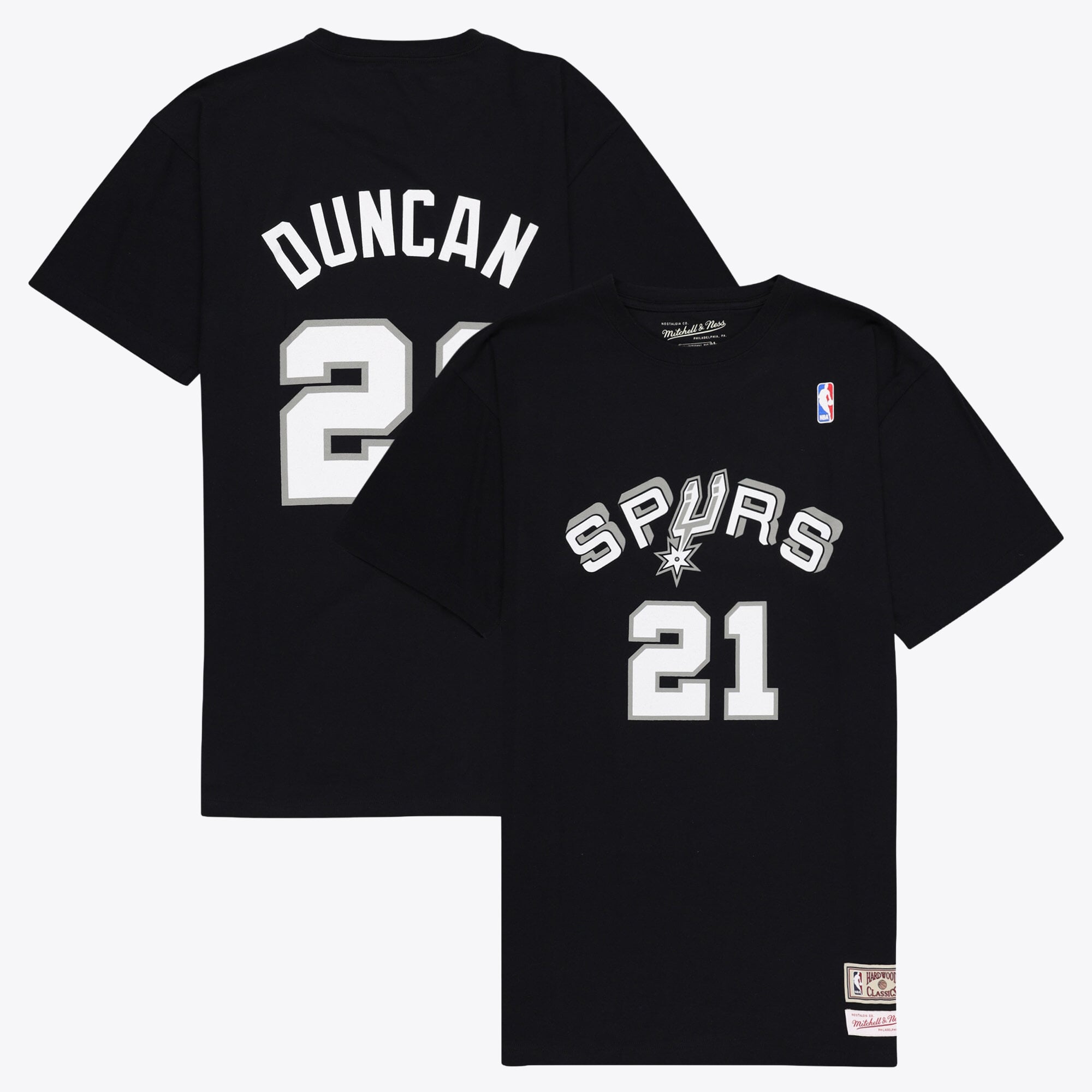 San Antonio Spurs Mitchell & Ness Name & Nummer T-Shirt – Herren