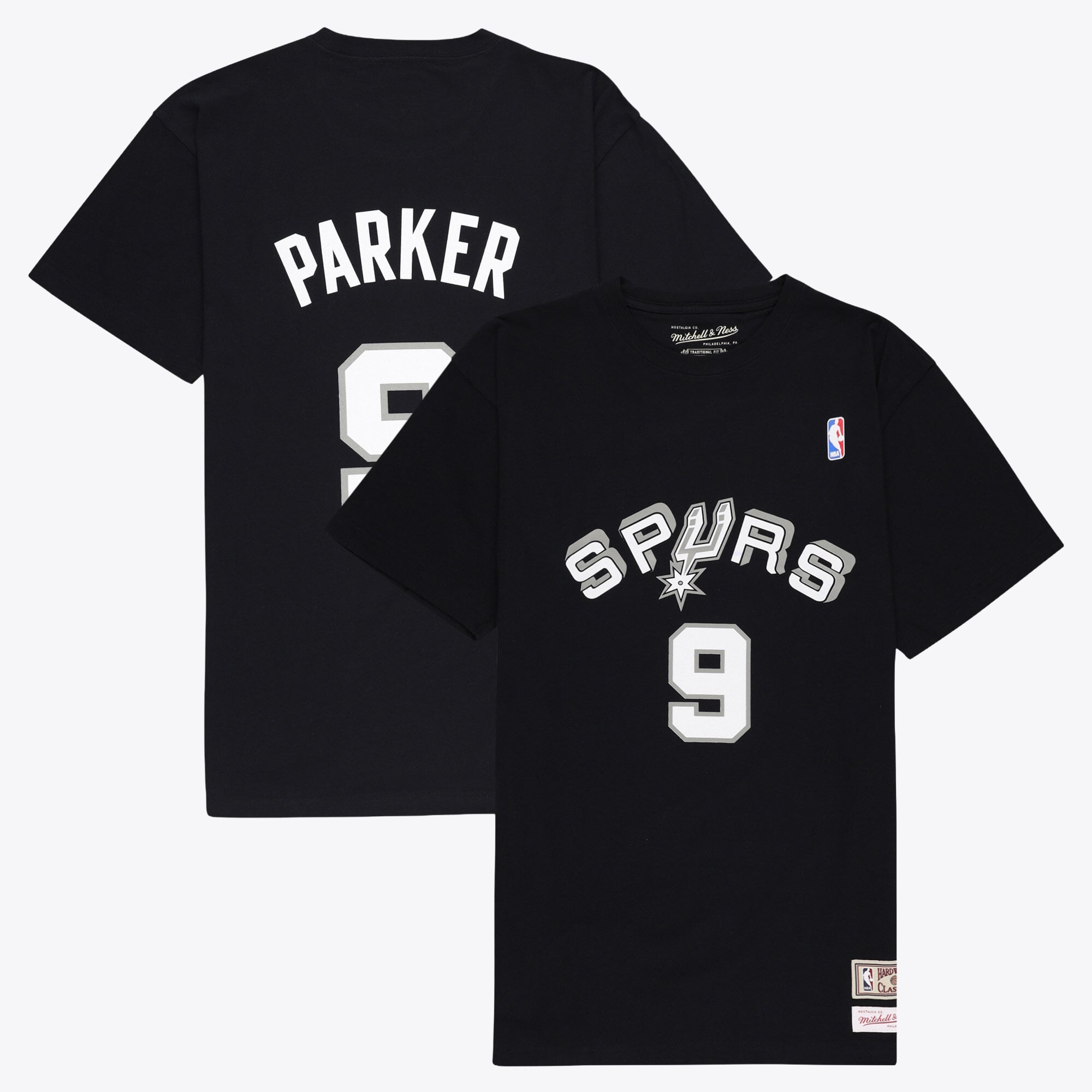 San Antonio Spurs Mitchell & Ness Name & Nummer T-Shirt – Herren