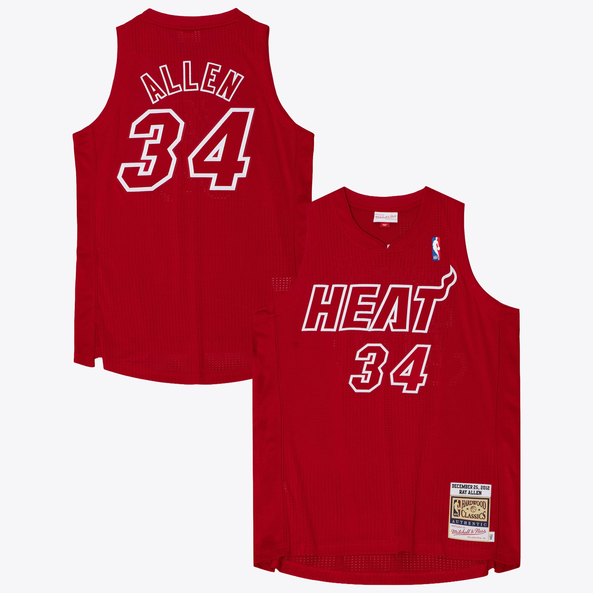 Miami Heat Mitchell & Ness Ray Allen Authentisches Weihnachtstrikot 2012 - Scharlachrot