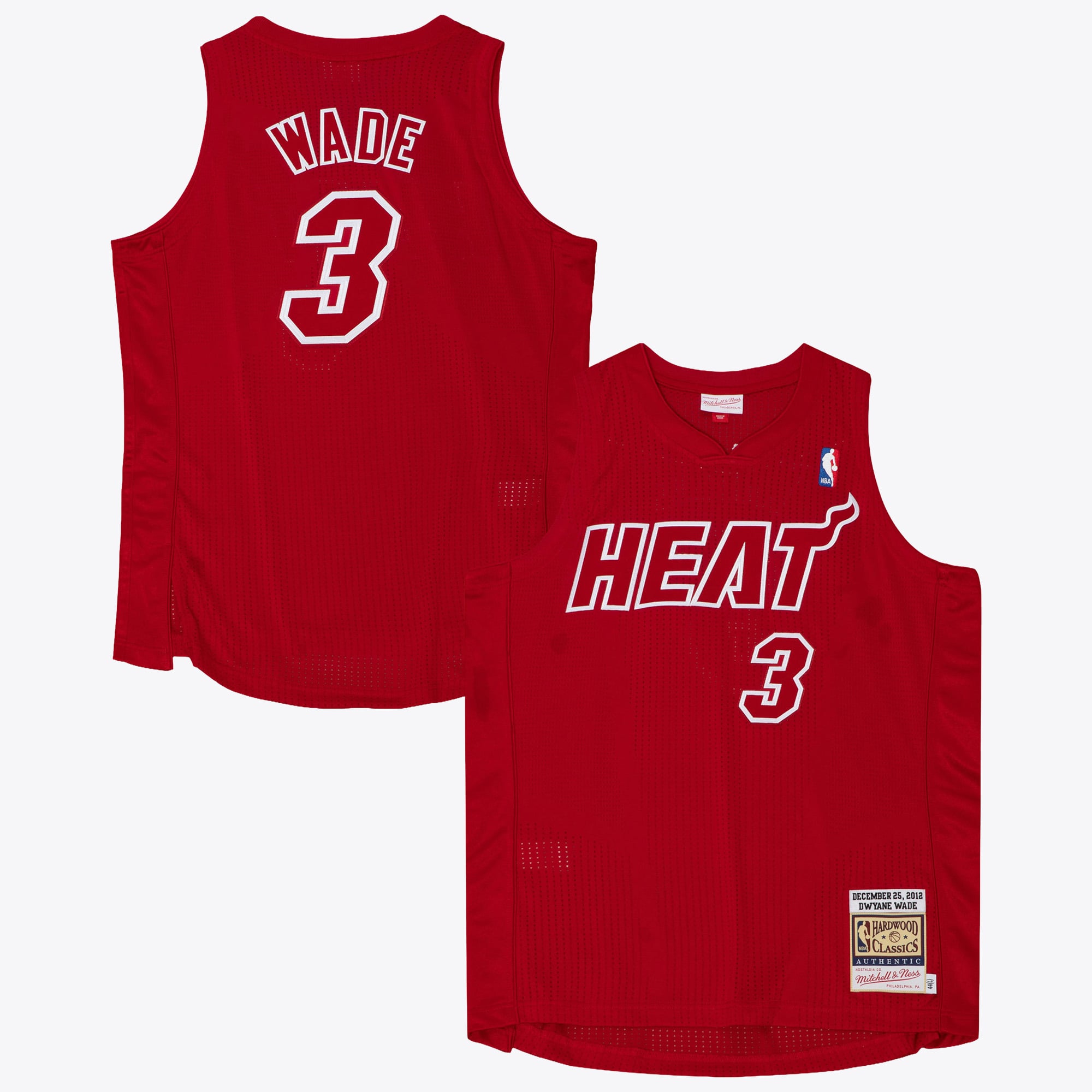 Miami Heat Mitchell & Ness Dwyane Wade Authentisches Weihnachtstrikot 2012 - Scharlachrot