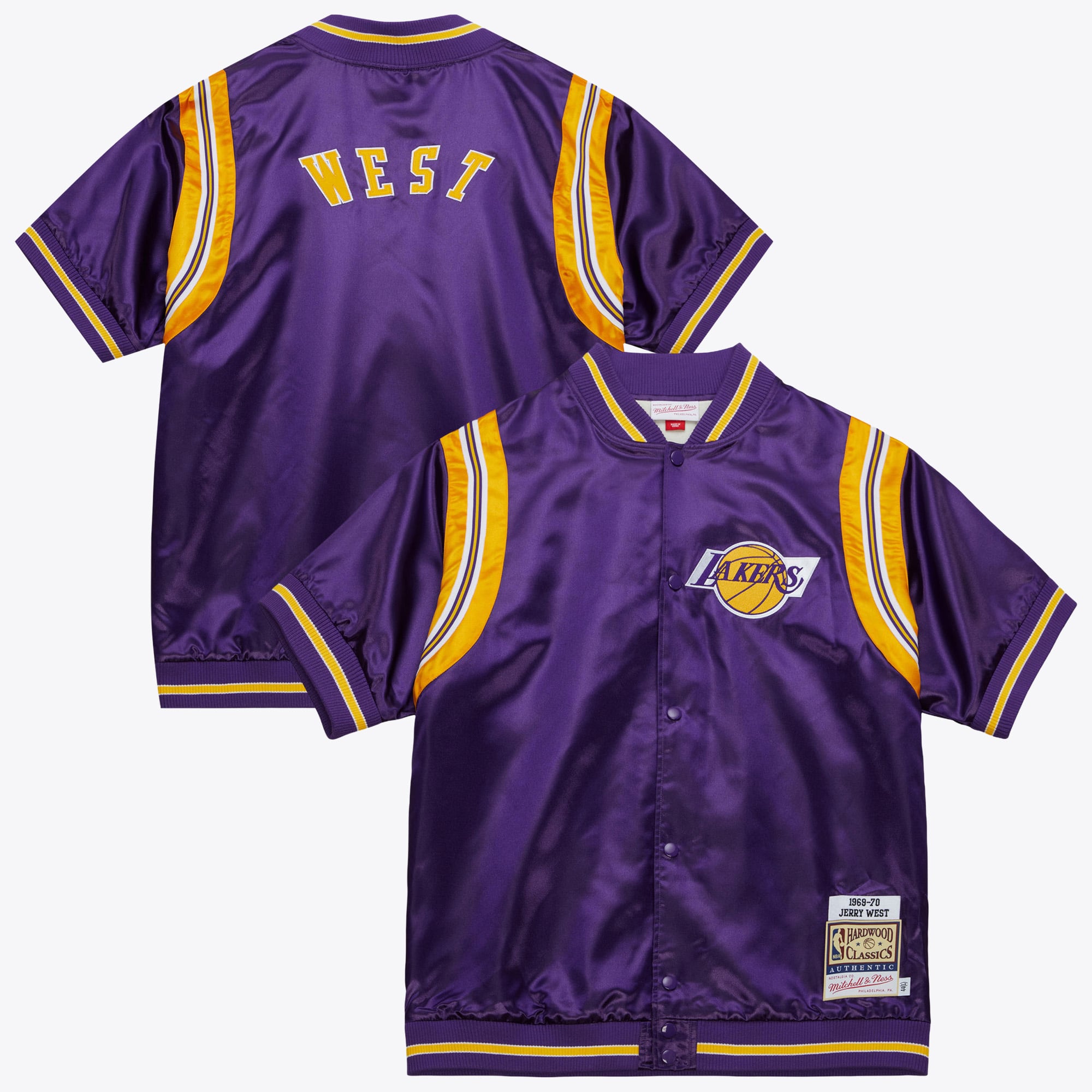 Los Angeles Lakers Mitchell & Ness Jerry West 1969 Shooting Shirt – Lila – Herren