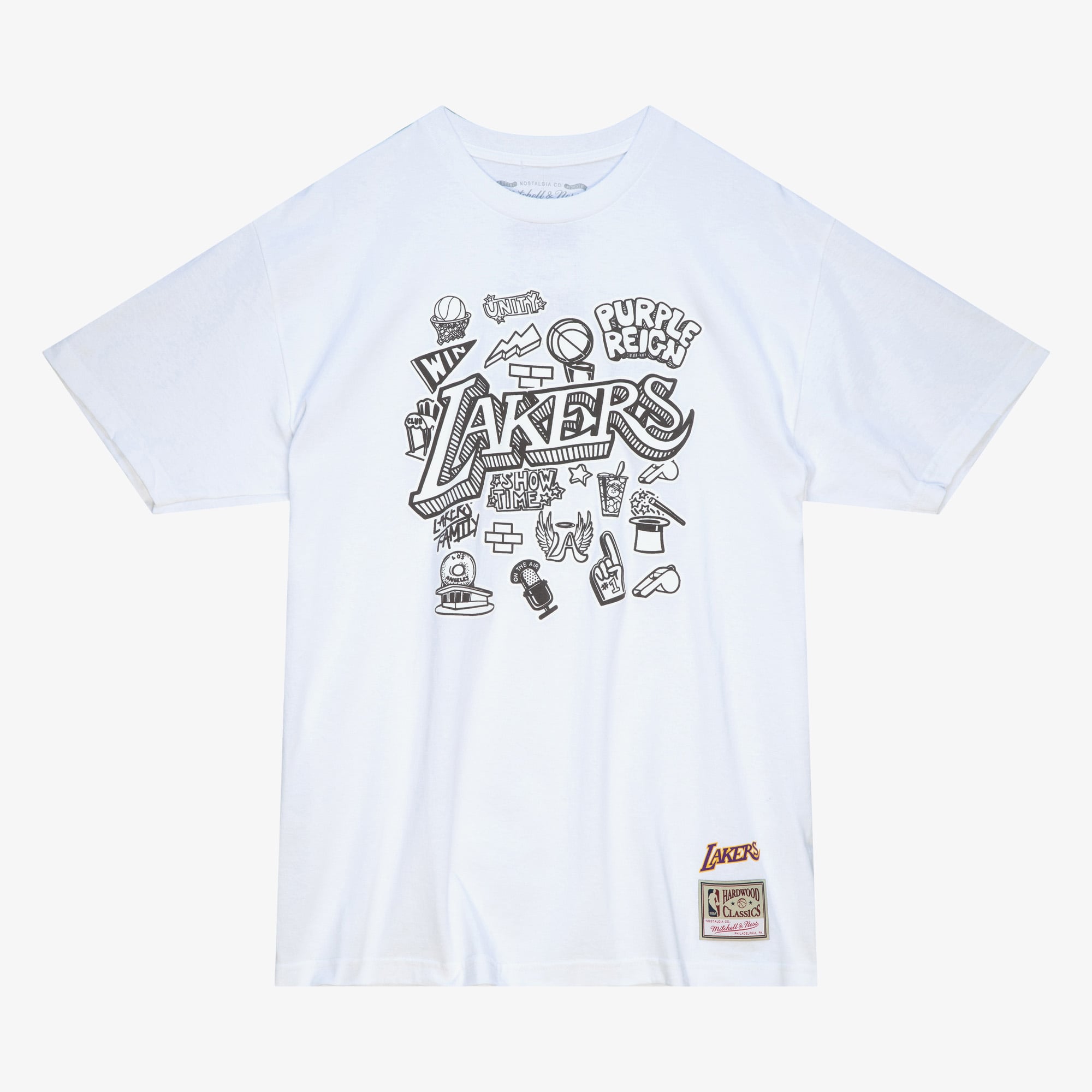 Camiseta Mitchell & Ness Doodle de Los Angeles Lakers - Blanca - Para hombre
