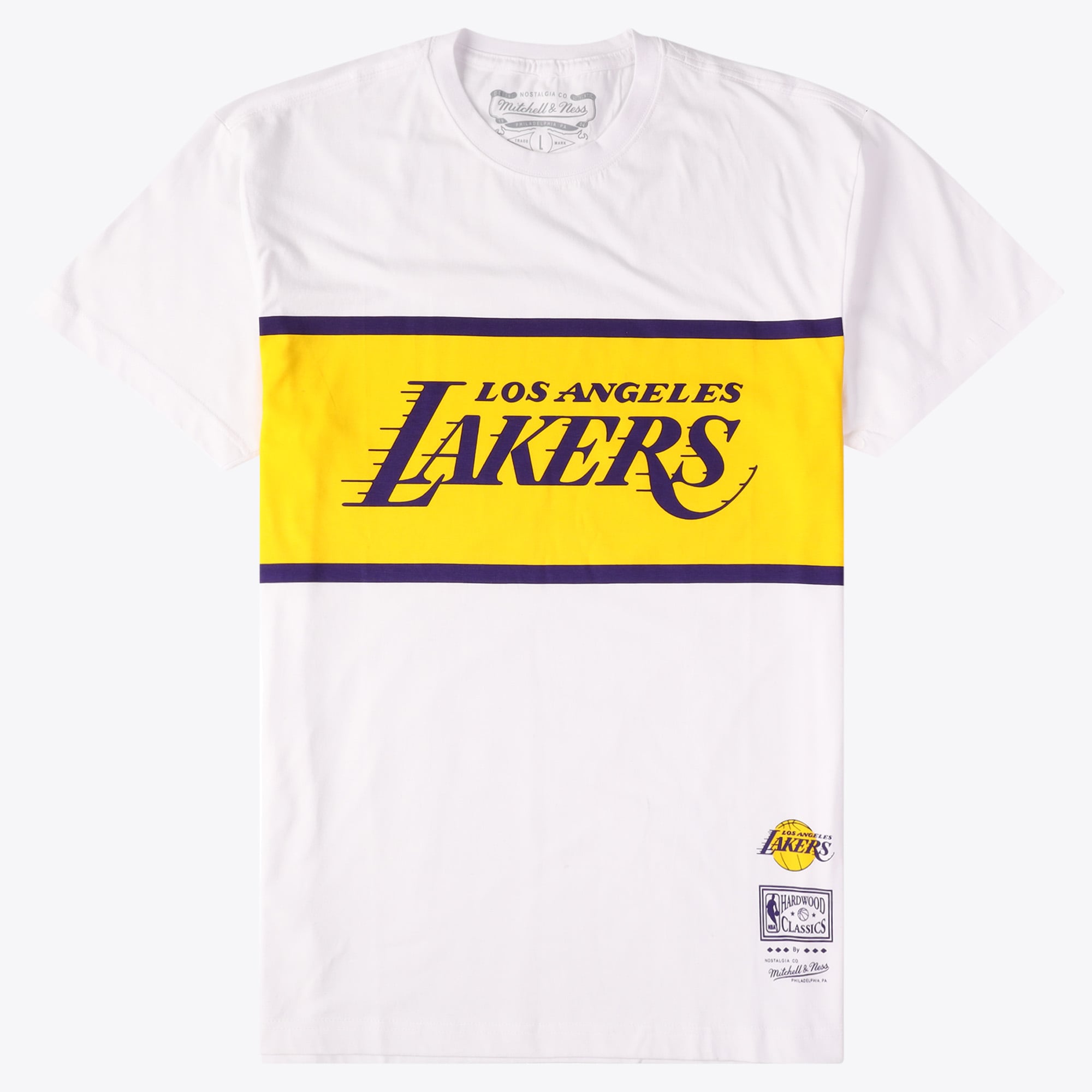 Camiseta Mitchell & Ness Block de Los Angeles Lakers - Blanca - Para hombre
