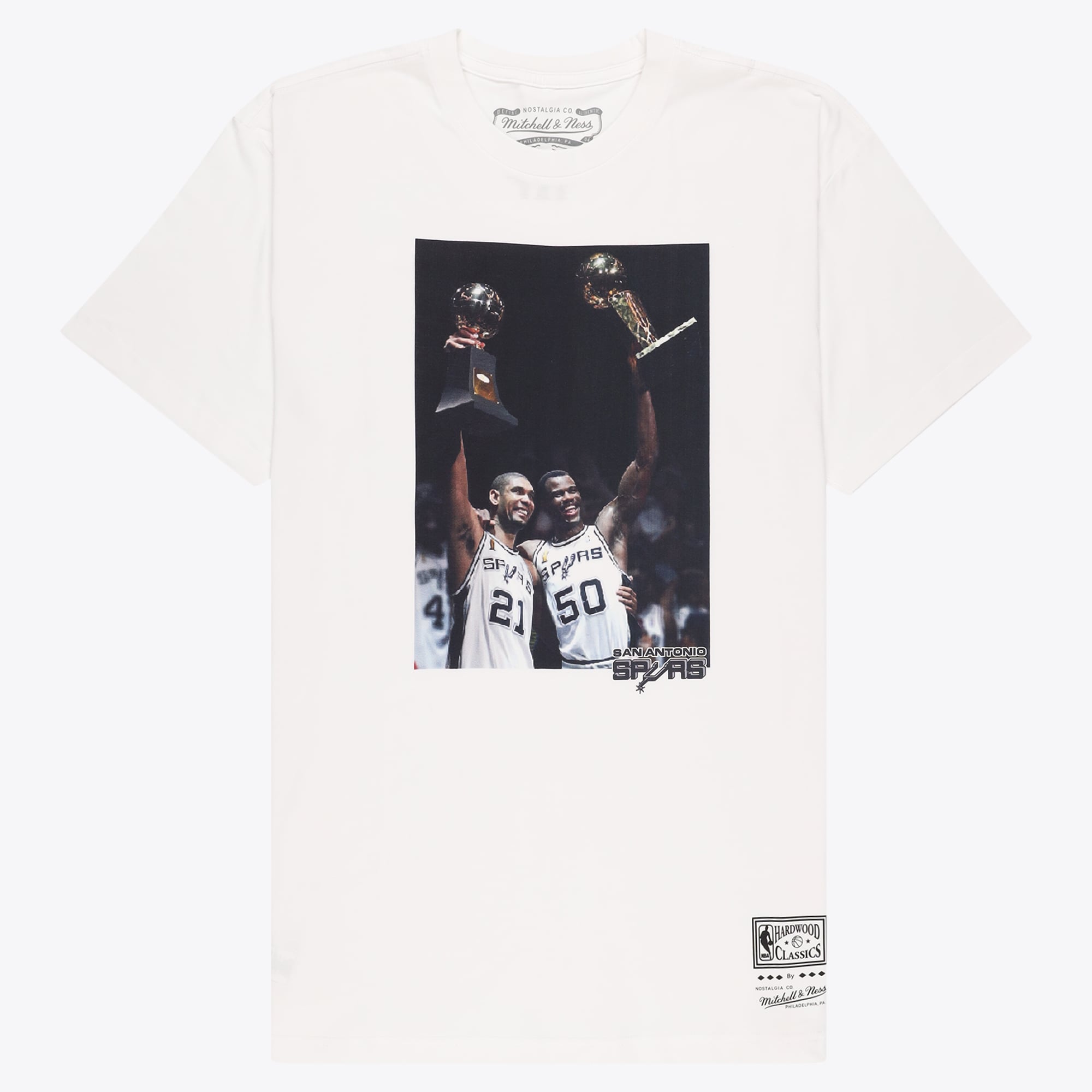T-shirt da uomo San Antonio Spurs Mitchell & Ness con foto del giocatore - Bianca