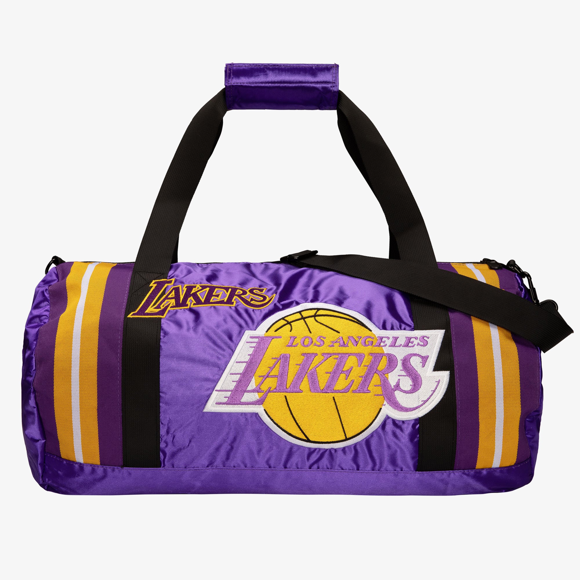 Sac de sport en satin Mitchell & Ness Los Angeles Lakers - Violet - Homme
