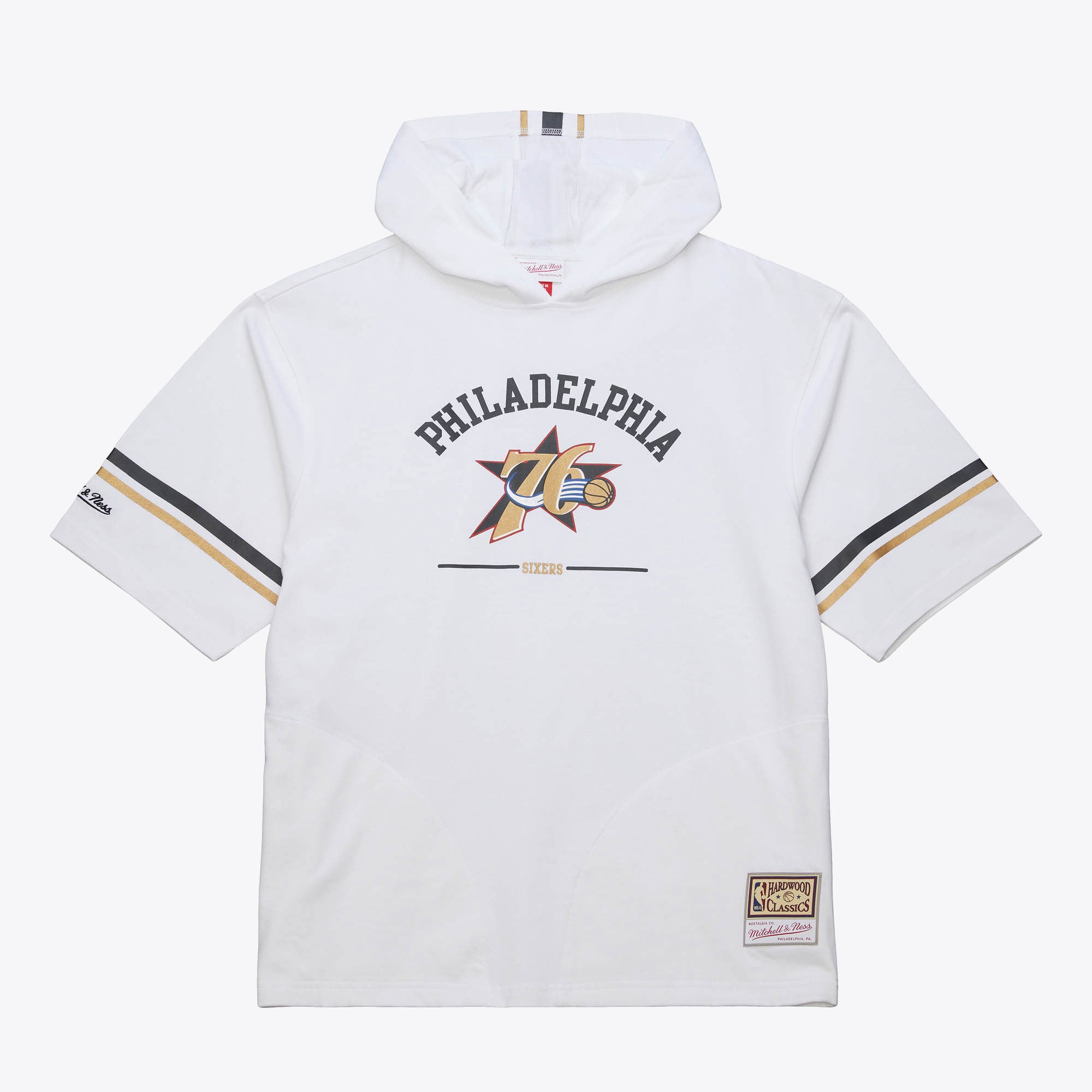 T-shirt à capuche graphique Mitchell & Ness Philadelphia 76ers - Blanc - Homme