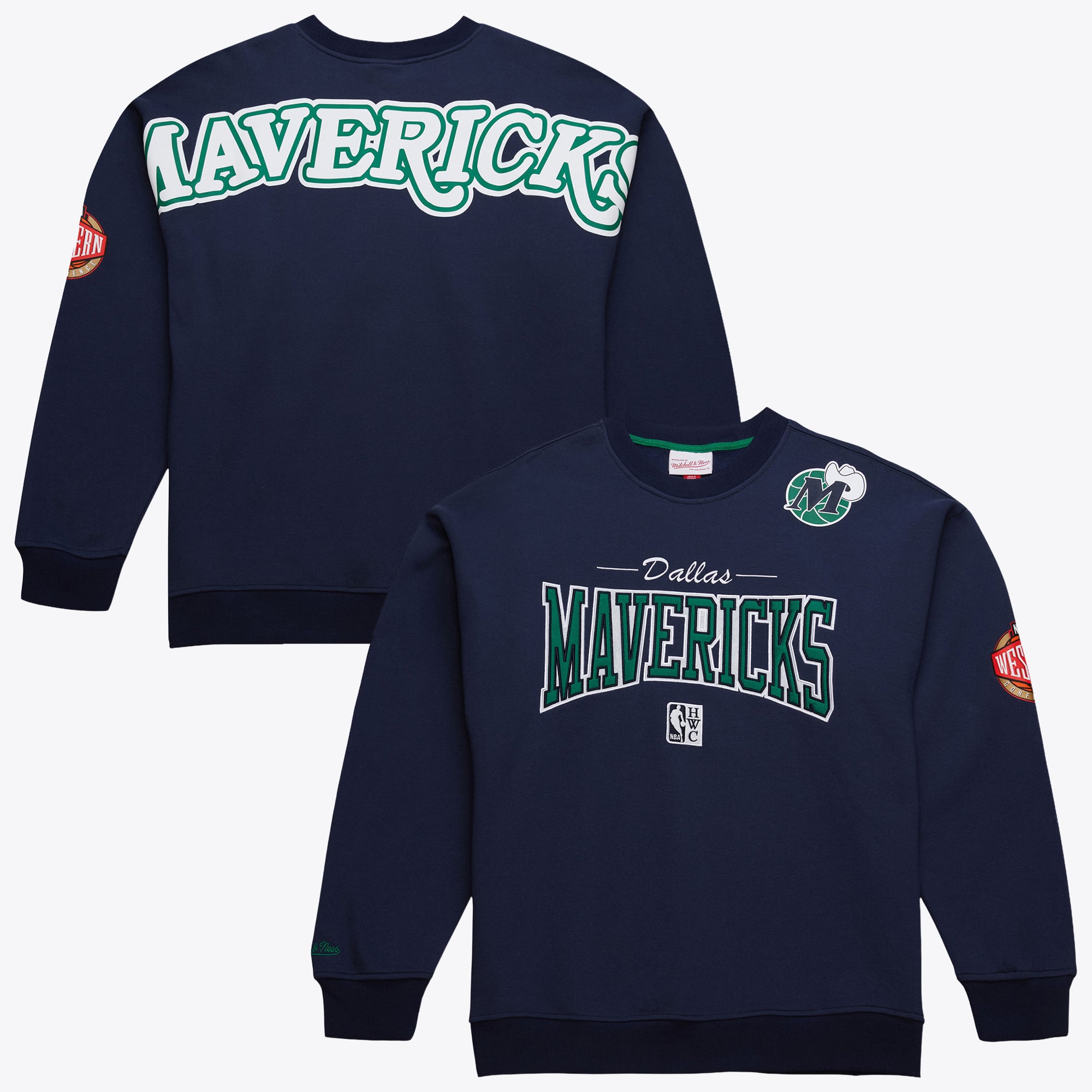 Sudadera de forro polar con logo vintage de los Dallas Mavericks de Mitchell & Ness, modelo There And Back 2.0 - Azul marino - Para hombre