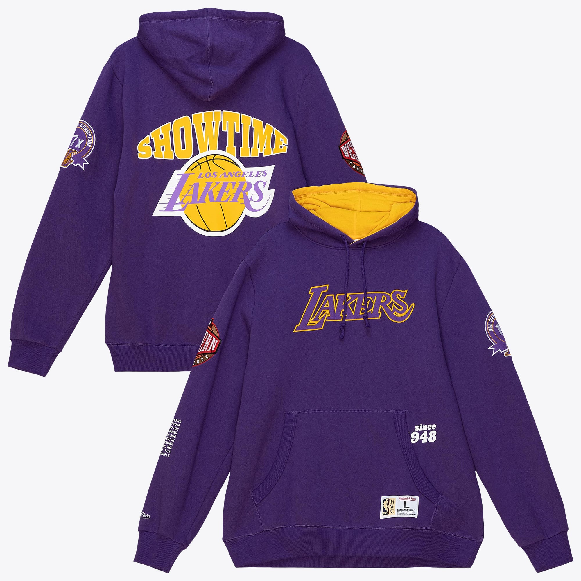 Los Angeles Lakers Mitchell & Ness Sweat à Capuche en Polaire Team Origins – Violet – Homme