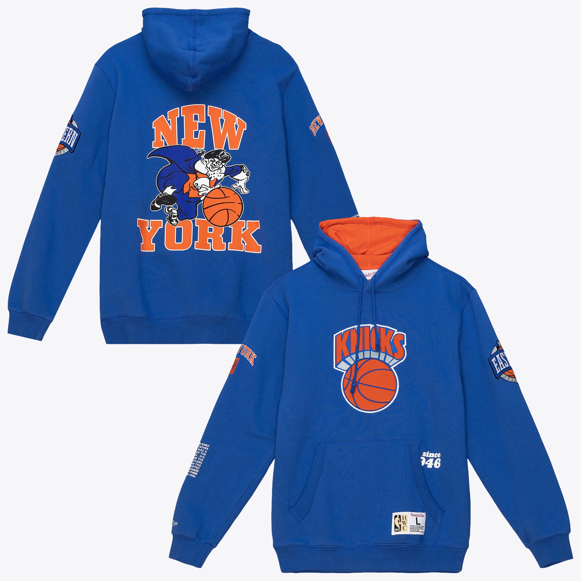 New York Knicks Mitchell & Ness Team Origins Fleece-Hoodie – Königsblau – Herren