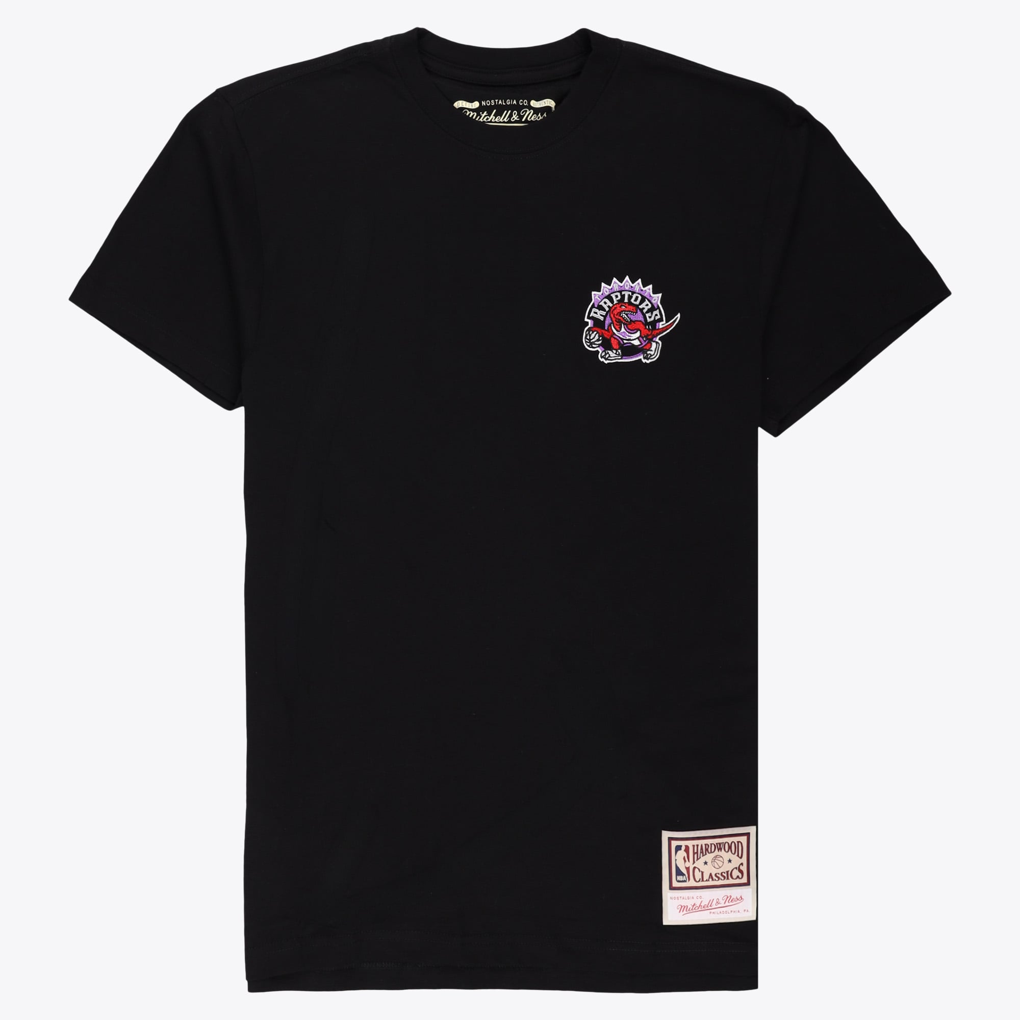 Toronto Raptors Mitchell & Ness T-Shirt mit Gesticktem Logo – Schwarz – Herren