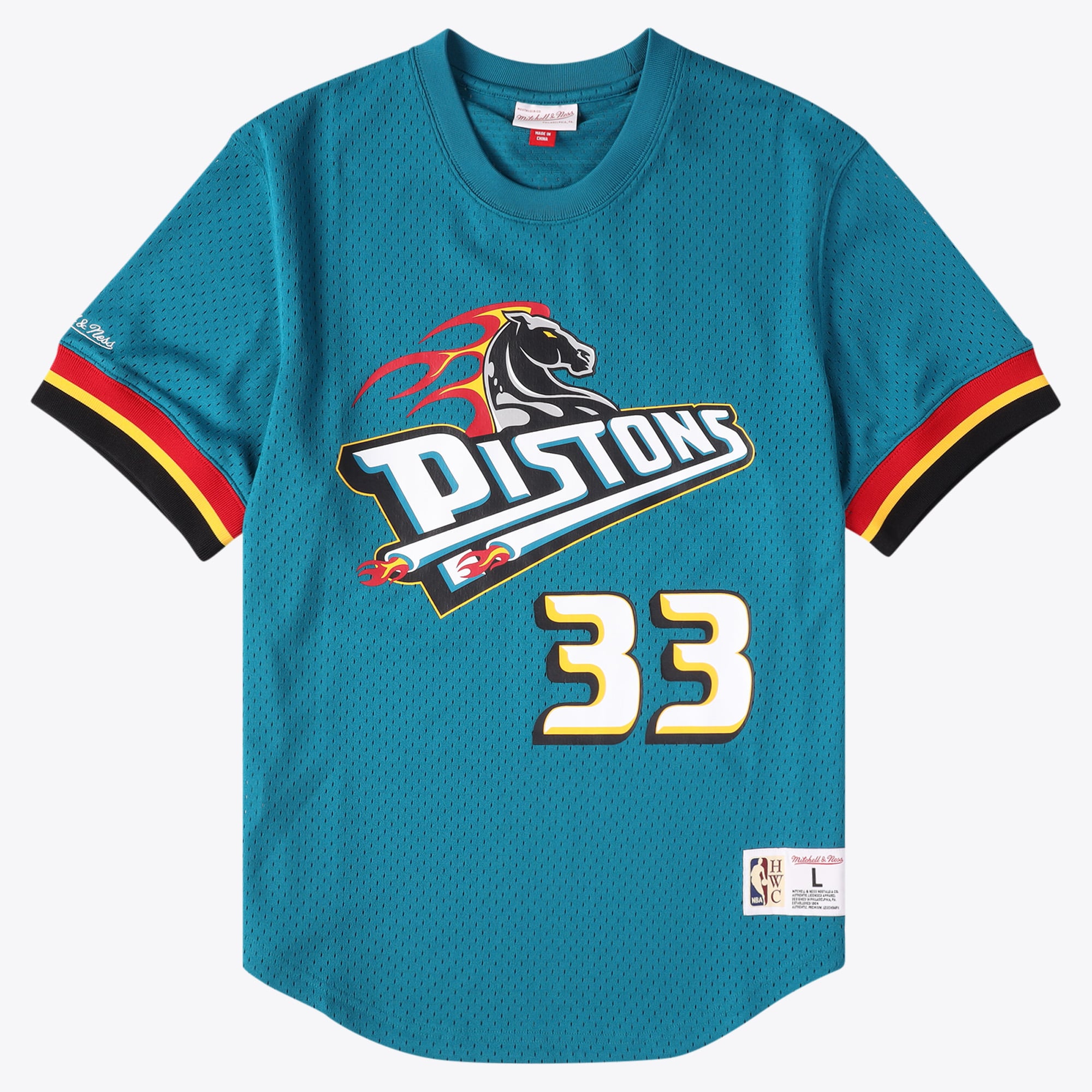 Camiseta de malla con nombre y número de Grant Hill de los Detroit Pistons de Mitchell & Ness, modelo 1998 - Color verde azulado - Para hombre