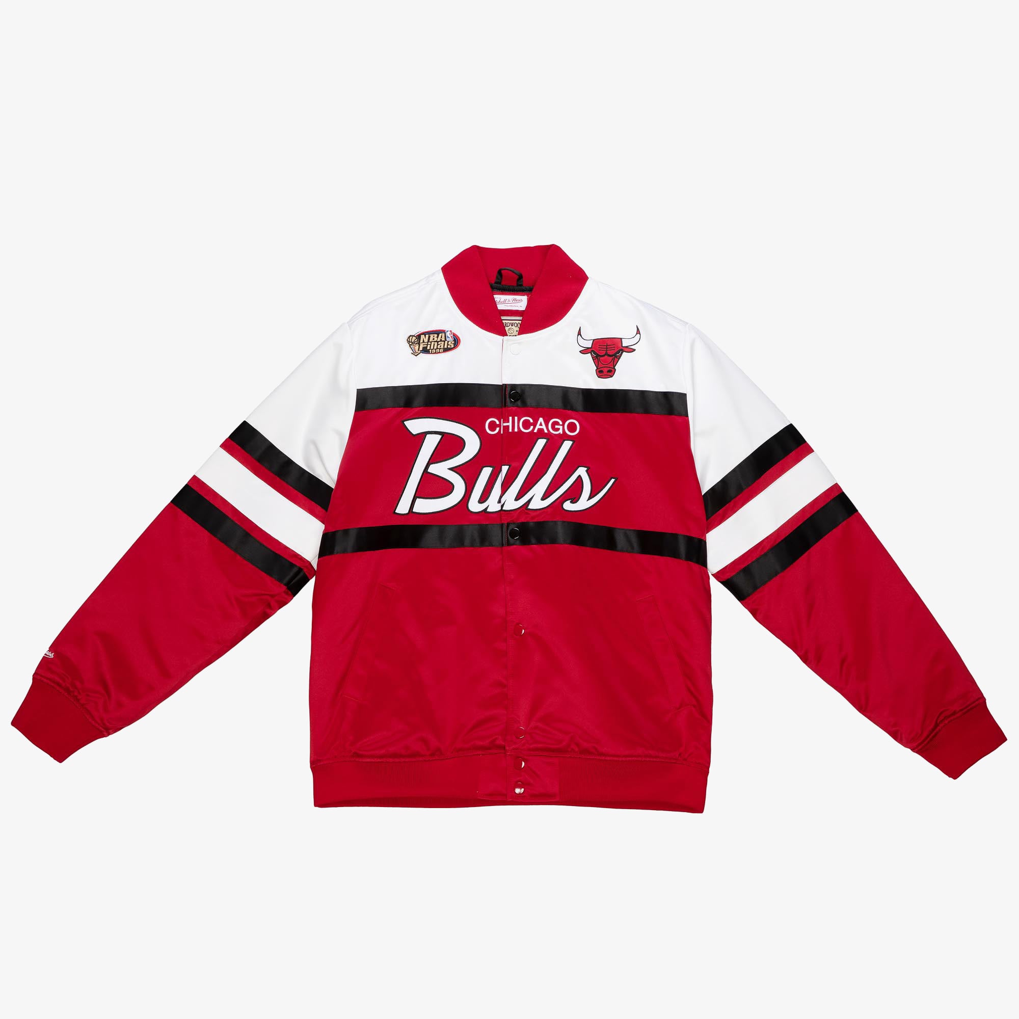 Chicago Bulls Mitchell & Ness Special Script Heavyweight Satin Jacket - Scarlet - Mens