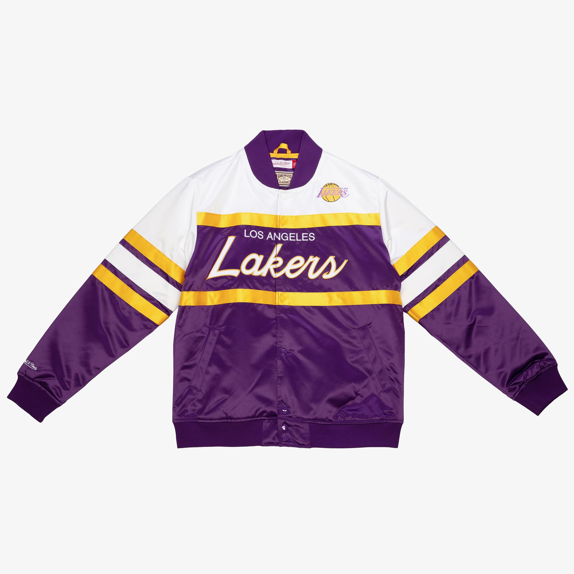 Los Angeles Lakers Mitchell & Ness Special Script Jacke aus schwerem Satin – Lila – Herren