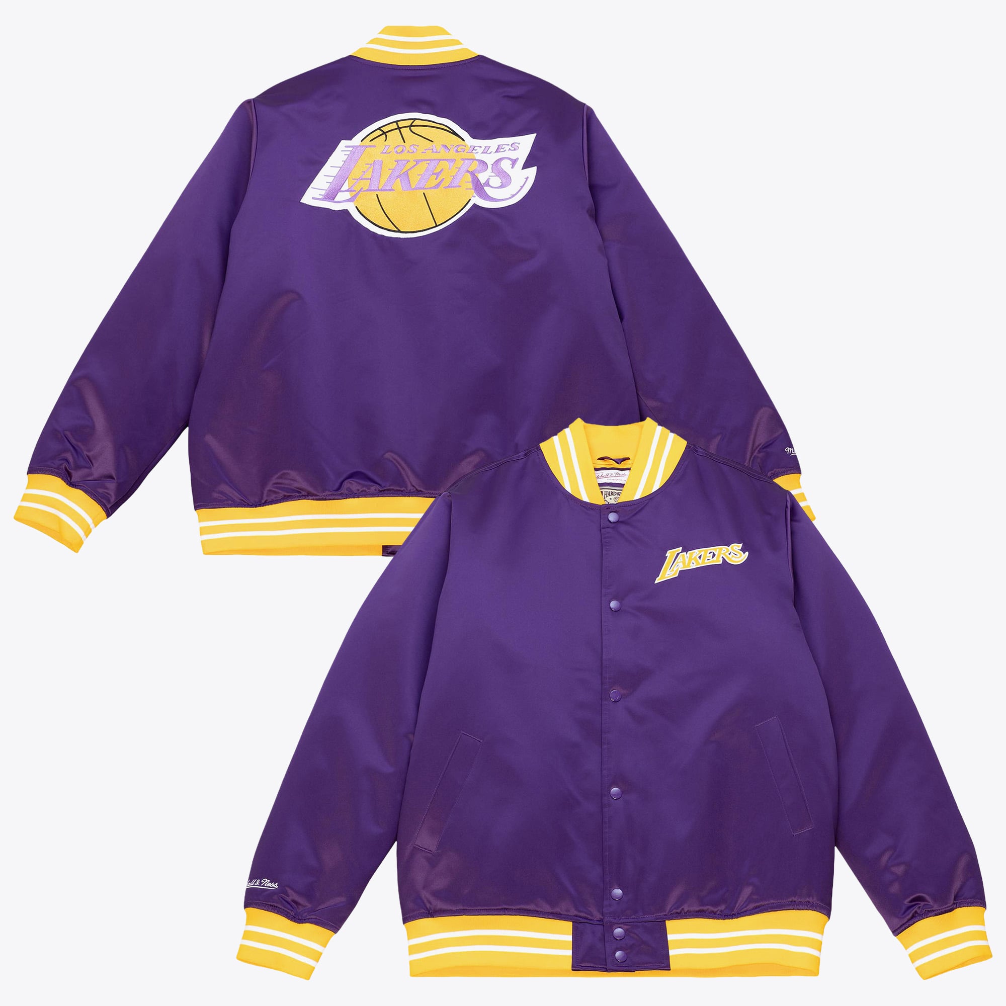 Los Angeles Lakers Mitchell & Ness Schwere Satinjacke - Lila - Herren