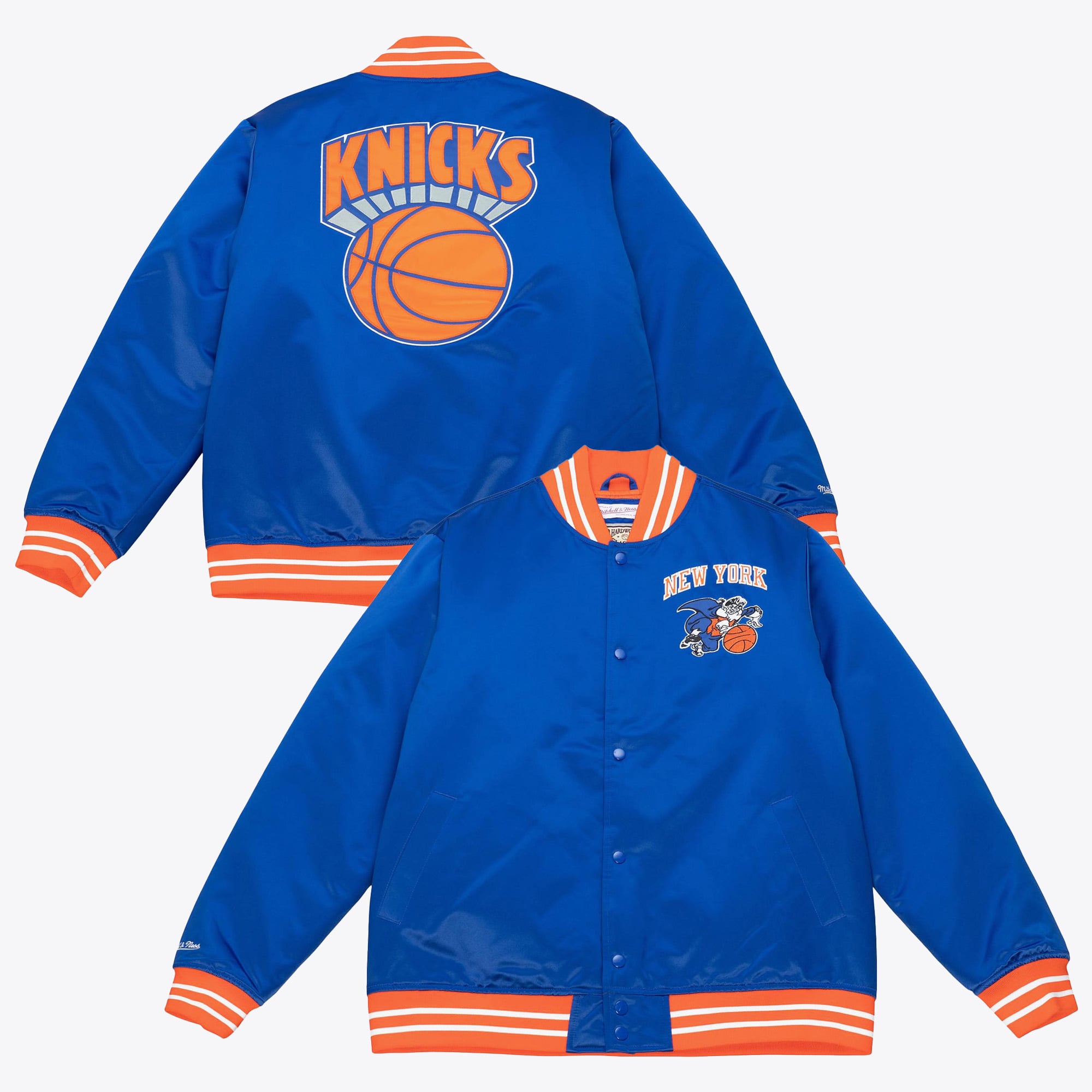 New York Knicks Mitchell & Ness Schwere Satinjacke - Königsblau - Herren