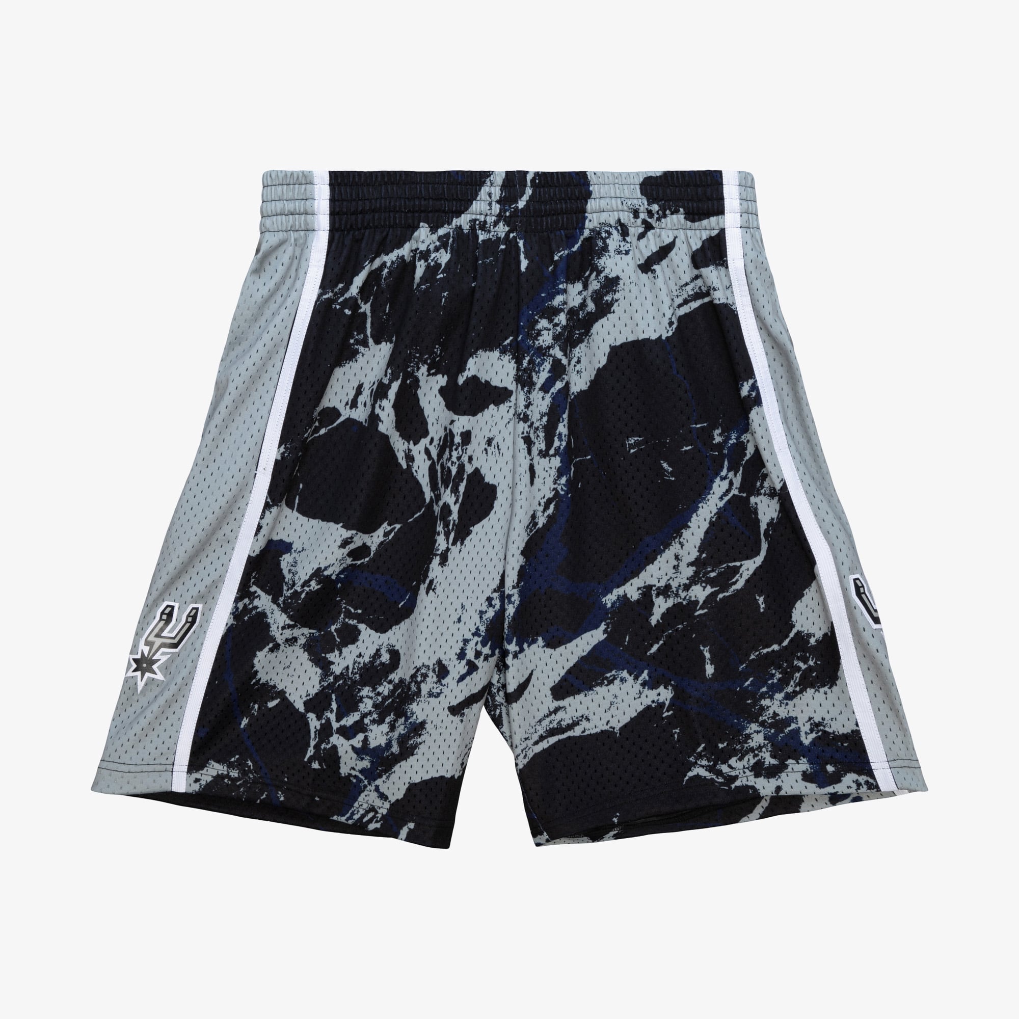 San Antonio Spurs Mitchell & Ness 1998 Team Marble Swingman Shorts - Black - Mens