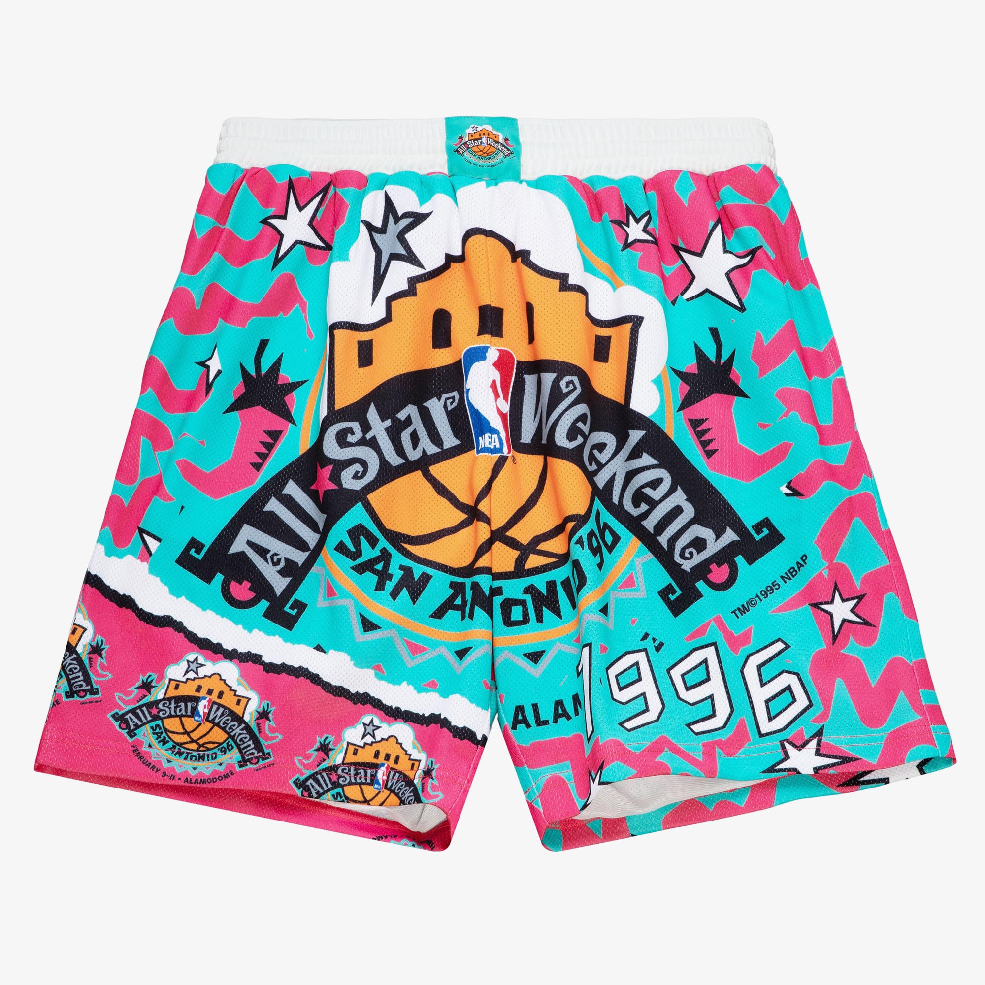 NBA Mitchell & Ness 1996 Jumbotron 2.0 Sublimated Shorts All-Star - Teal/Pink - Mens
