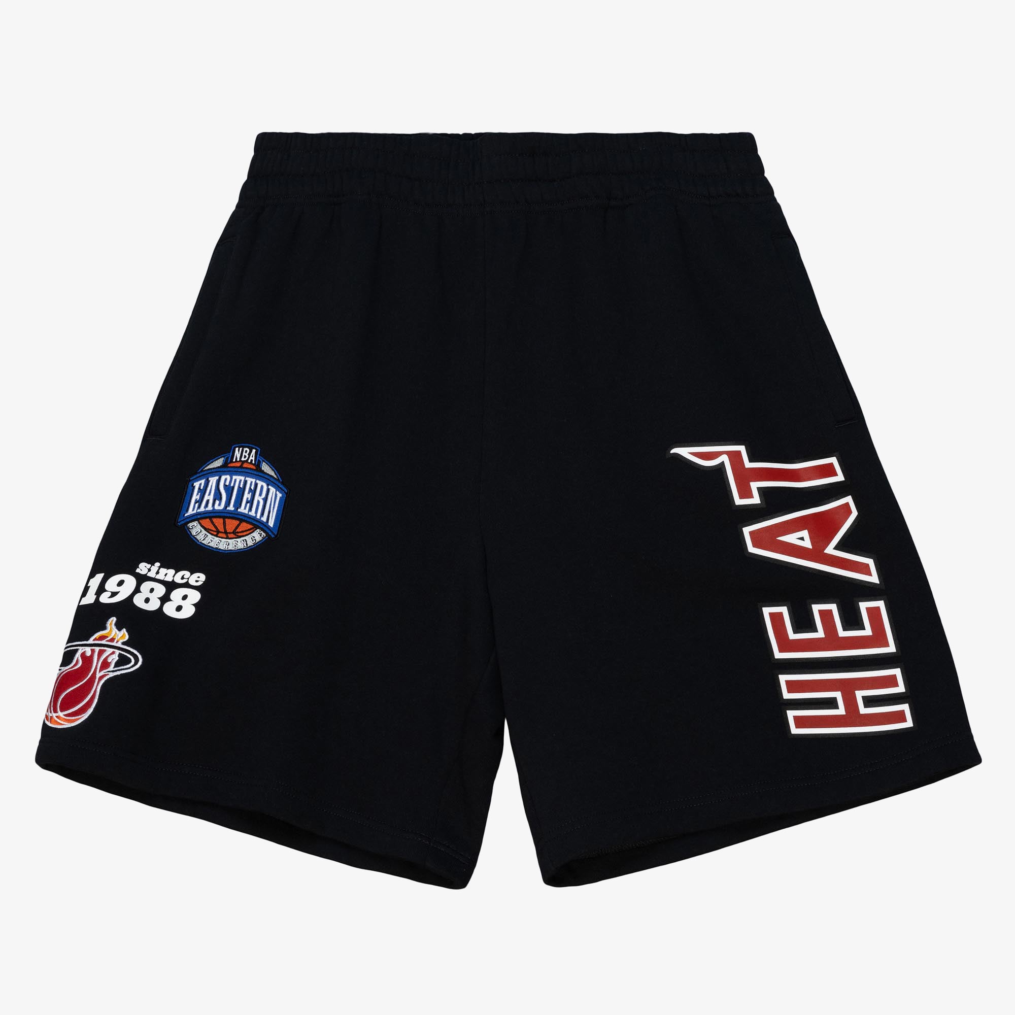Miami Heat Mitchell & Ness Team Origins Fleece-Shorts – Schwarz – Herren