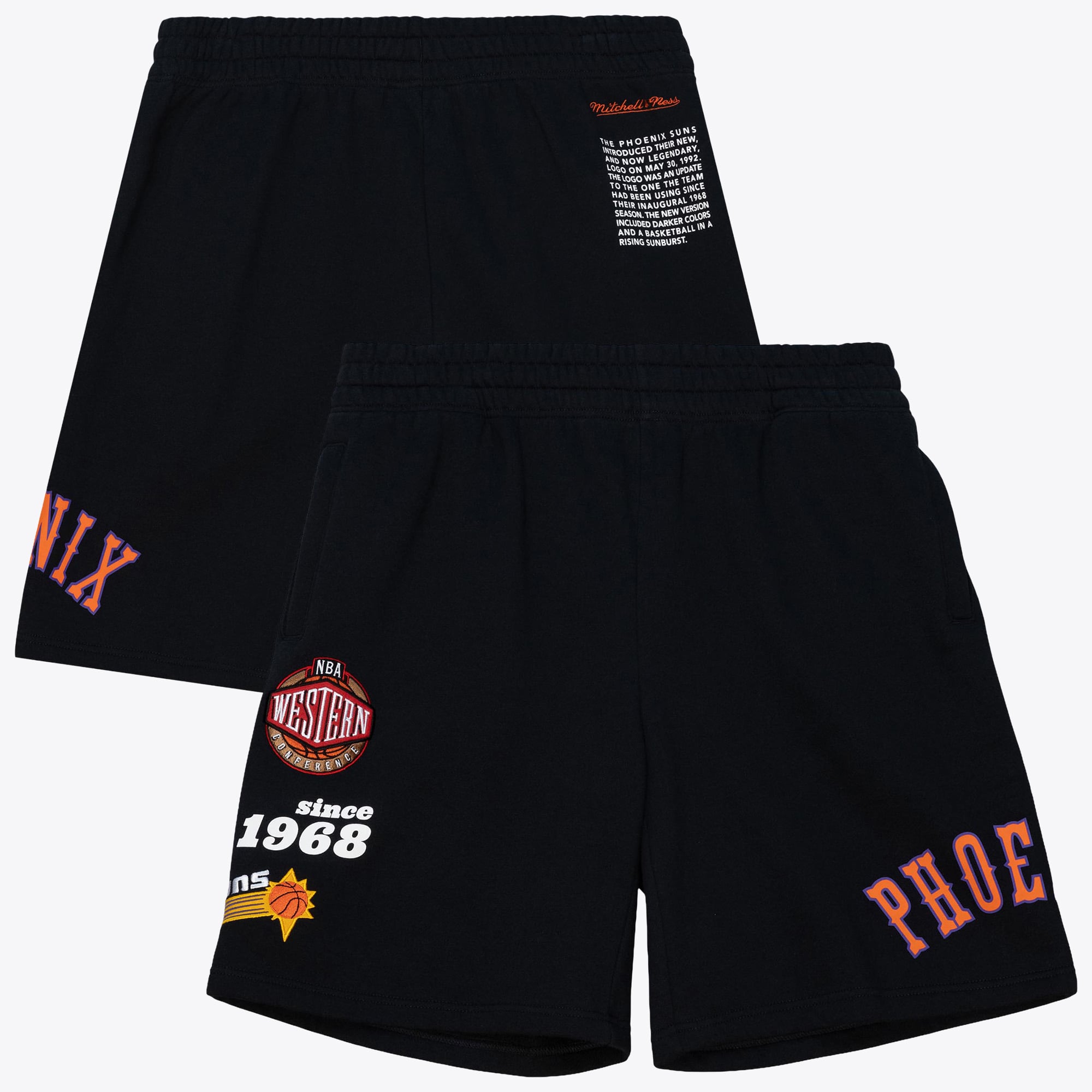 Phoenix Suns Mitchell & Ness Team Origins Fleece Shorts - Black - Mens