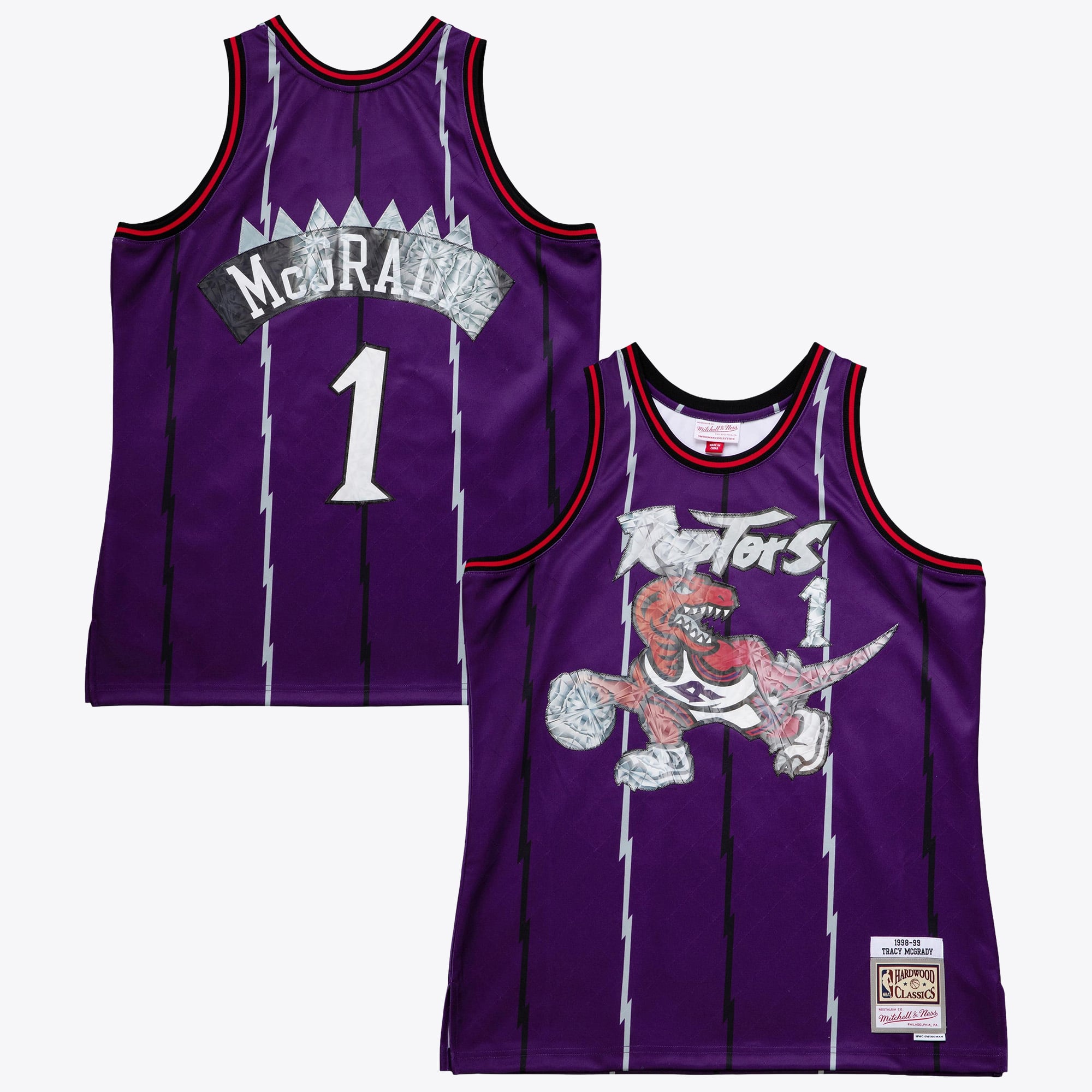 Toronto Raptors Mitchell & Ness Tracy McGrady 1998 75th Anniversary Swingman Trikot – Lila