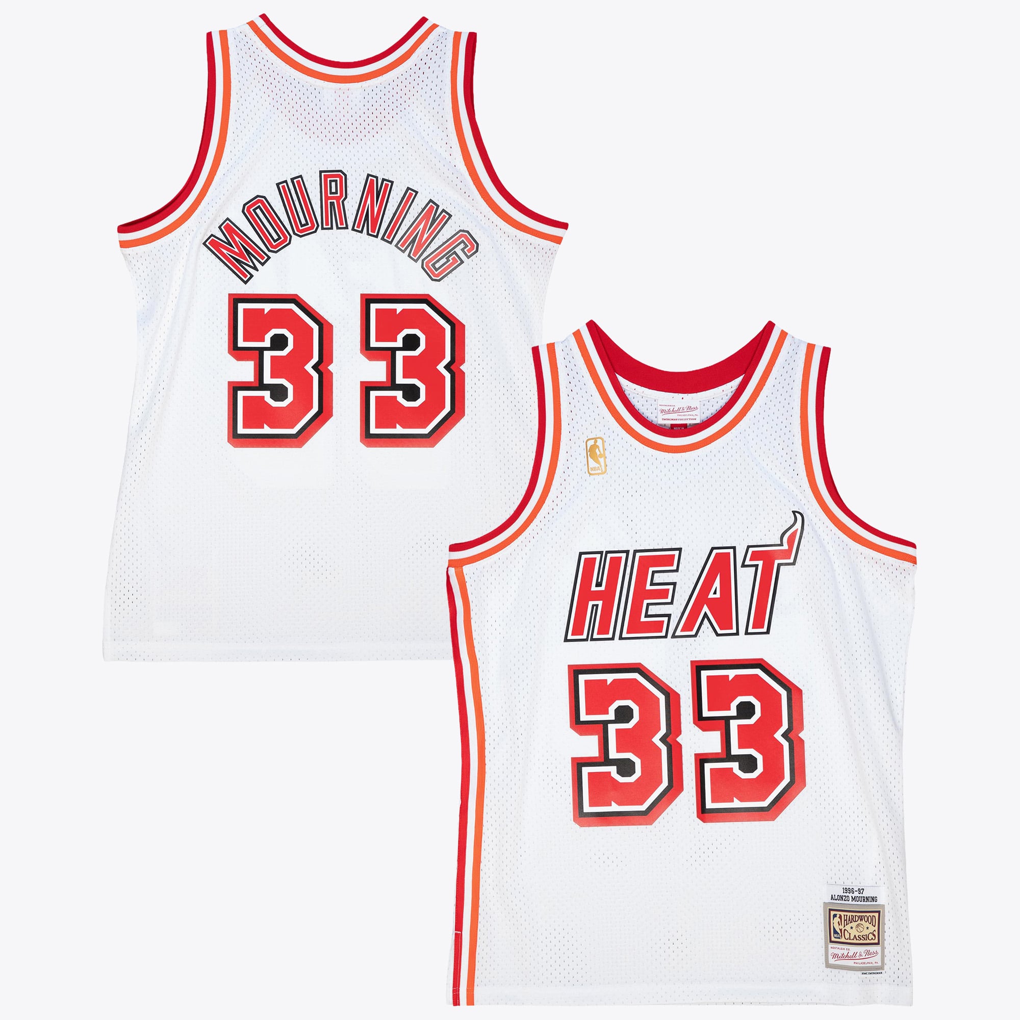 Miami Heat Mitchell & Ness Alonzo Mourning 1996 Authentisches Trikot – Weiß