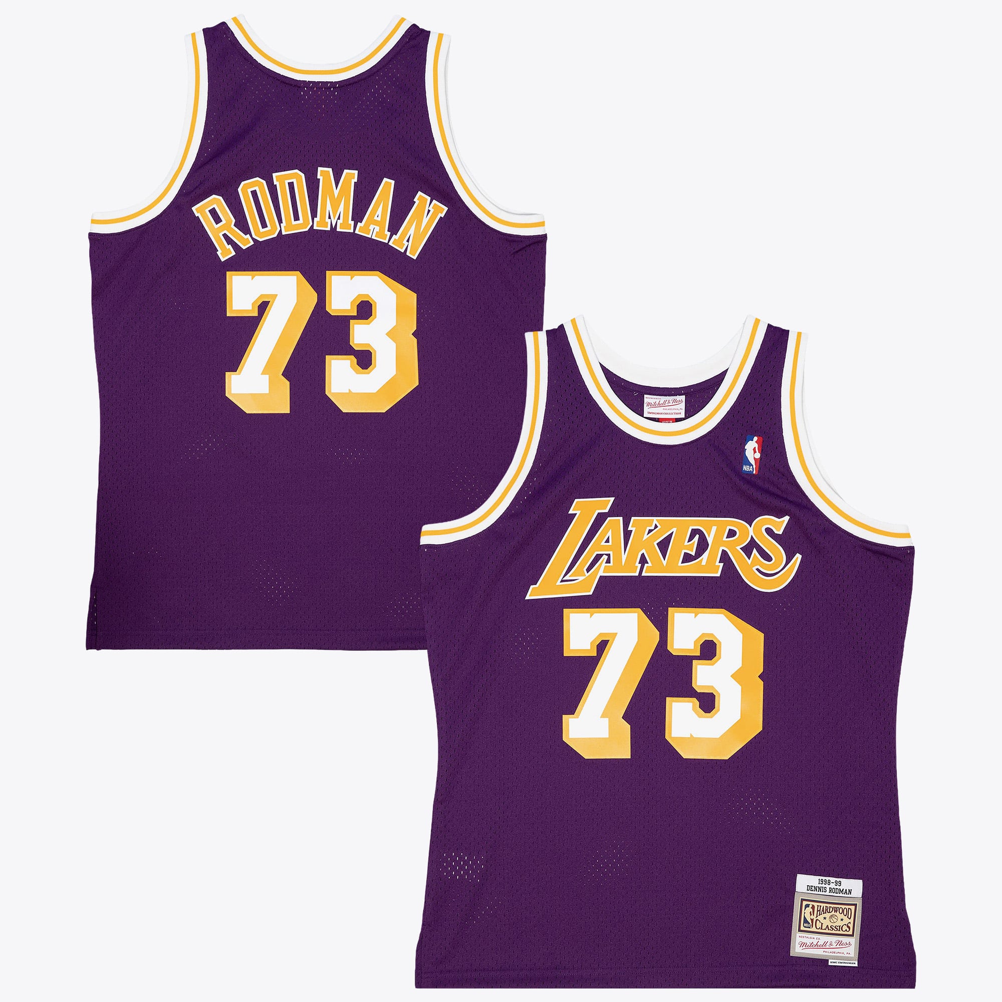 Los Angeles Lakers Mitchell & Ness Dennis Rodman 1998 Auswärtstrikot – Lila