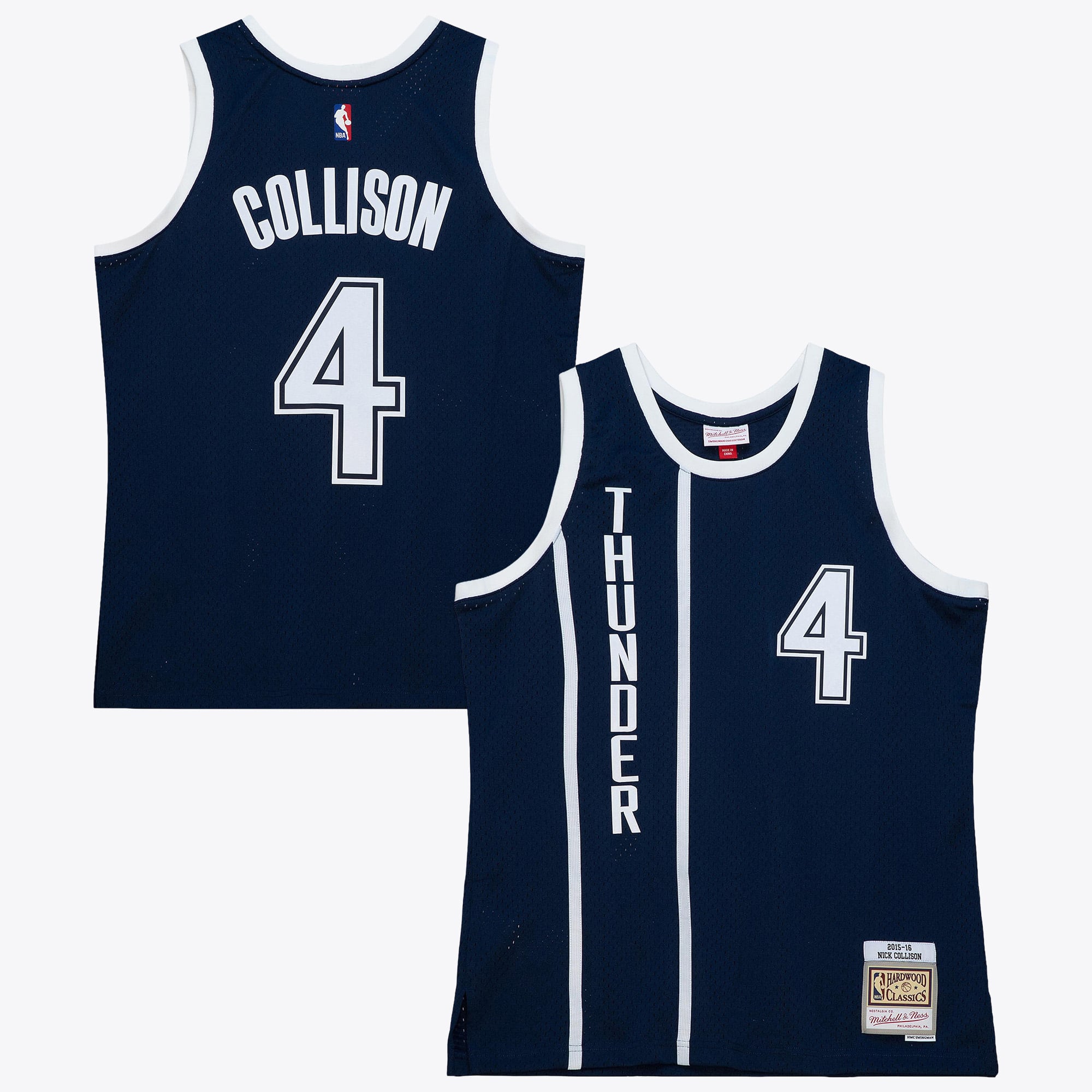 Oklahoma City Thunder Mitchell & Ness Nick Collison 2015 Camiseta Auténtica Alternativa – Azul Ceniza
