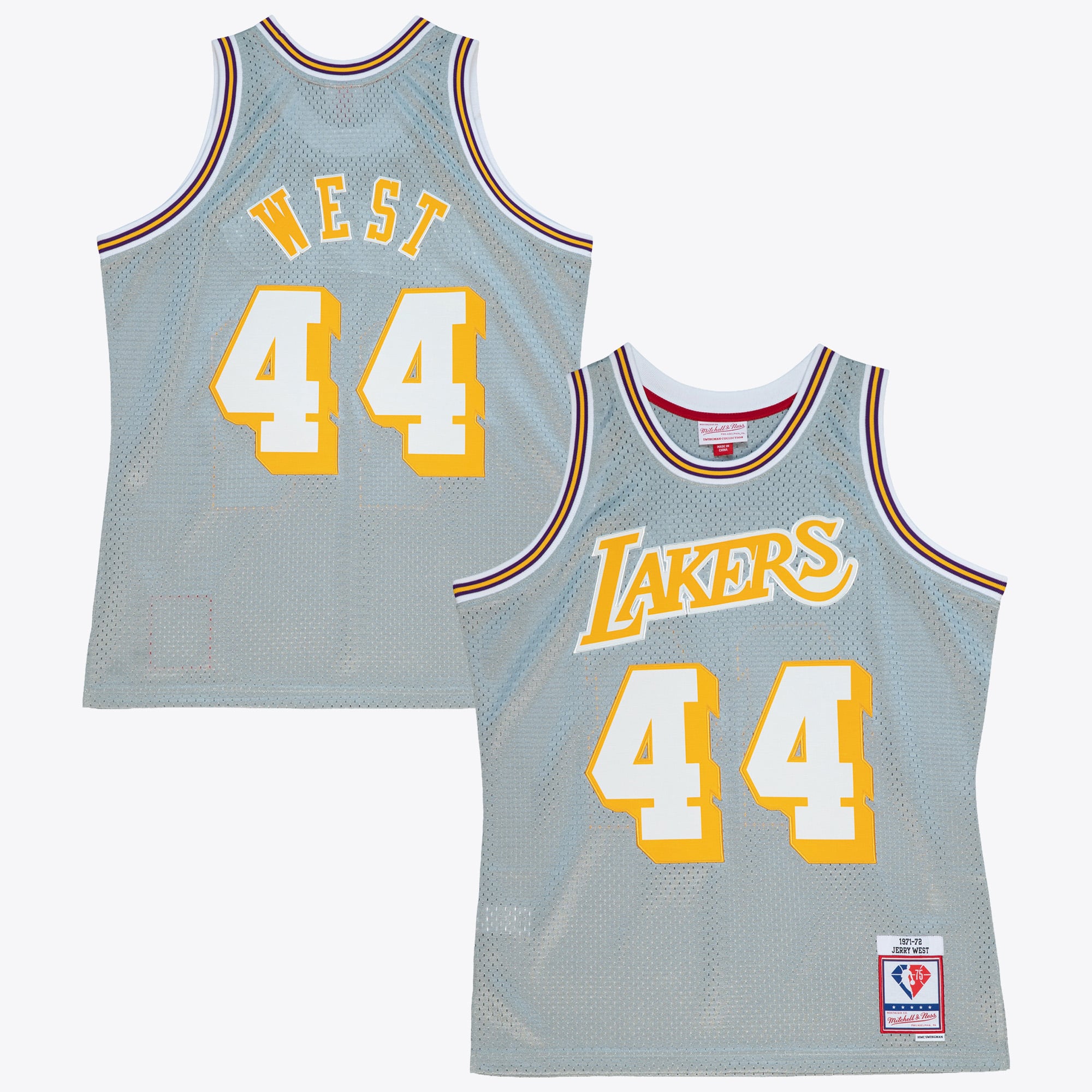 Los Angeles Lakers Mitchell & Ness 1971 75th Swingman Trikot – Silber