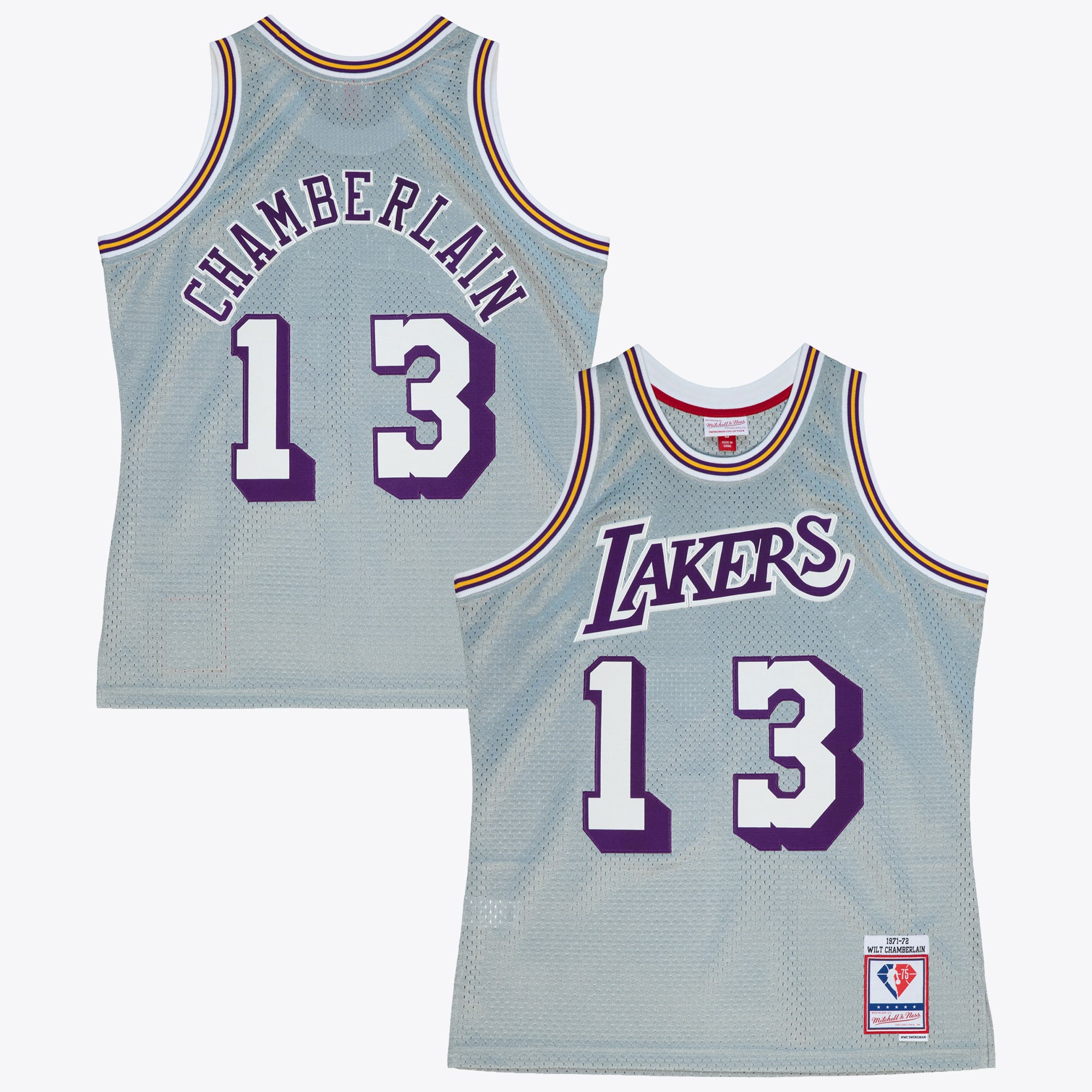Los Angeles Lakers Mitchell & Ness 1971 75th Swingman Trikot – Silber