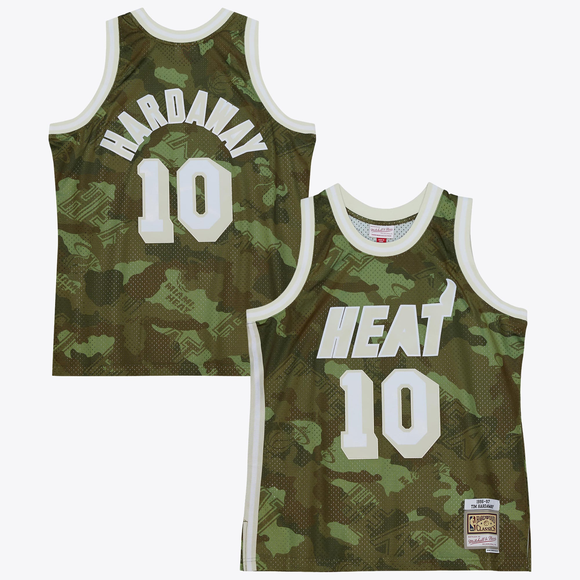 Miami Heat Mitchell & Ness Tim Hardaway 1996 Ghost Camo Swingman Trikot – Grün