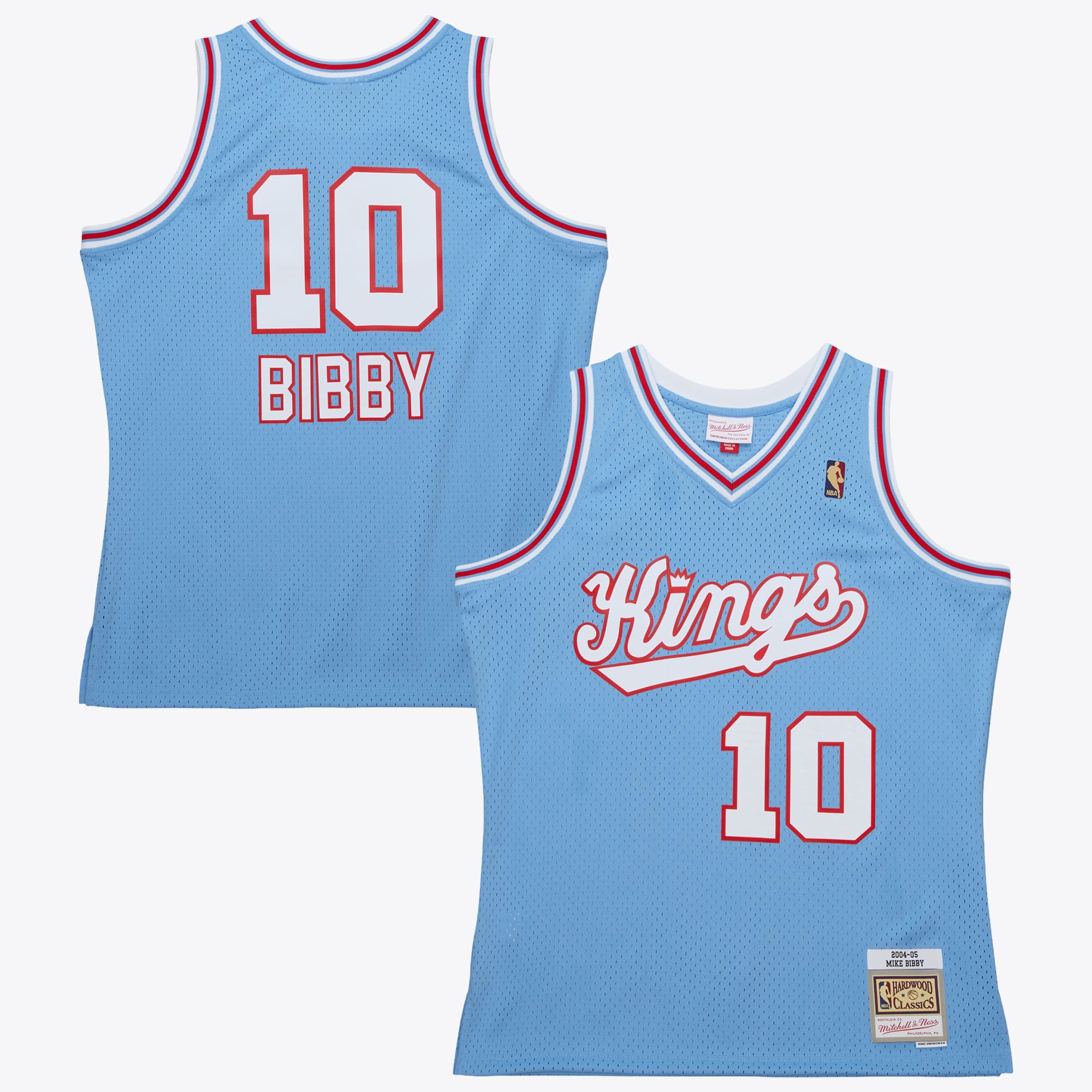 Maillot authentique Mitchell & Ness Mike Bibby 2004 Hardwood Classics des Sacramento Kings - Bleu Columbia