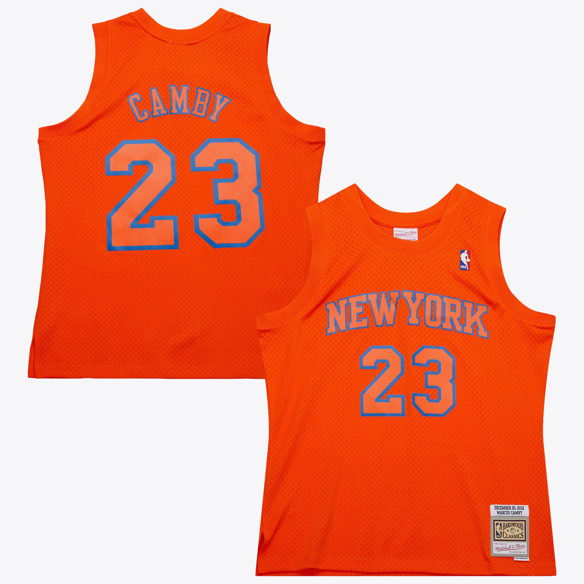 New York Knicks Mitchell & Ness Marcus Camby 2012 Day Authentic Jersey – Orange