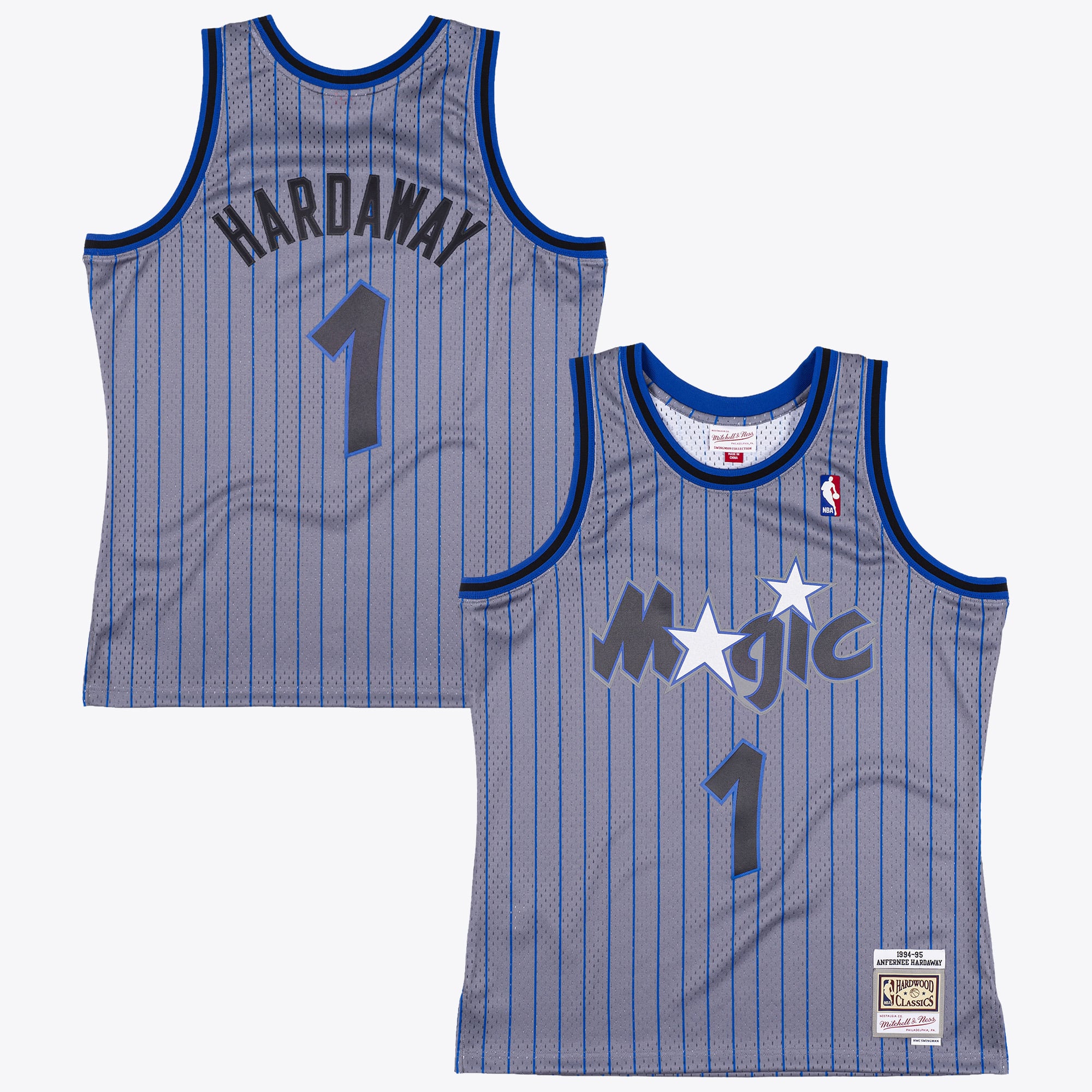 Orlando Magic Mitchell & Ness Penny Hardaway 1994 Reload Swingman Authentic Jersey Magic - Grey: retailer-supplied image