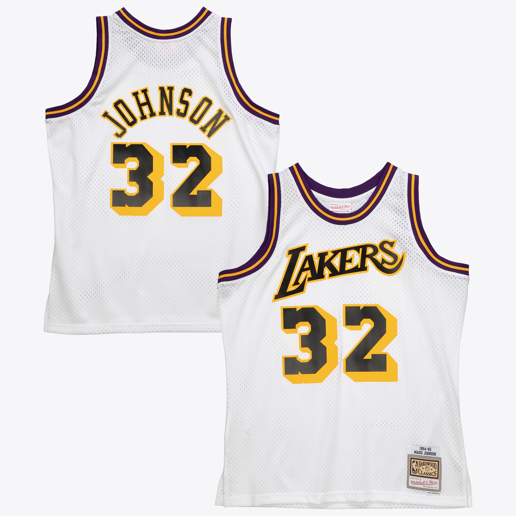 Los Angeles Lakers Mitchell & Ness Magic Johnson 1984 Reload Authentic Jersey – Weiß