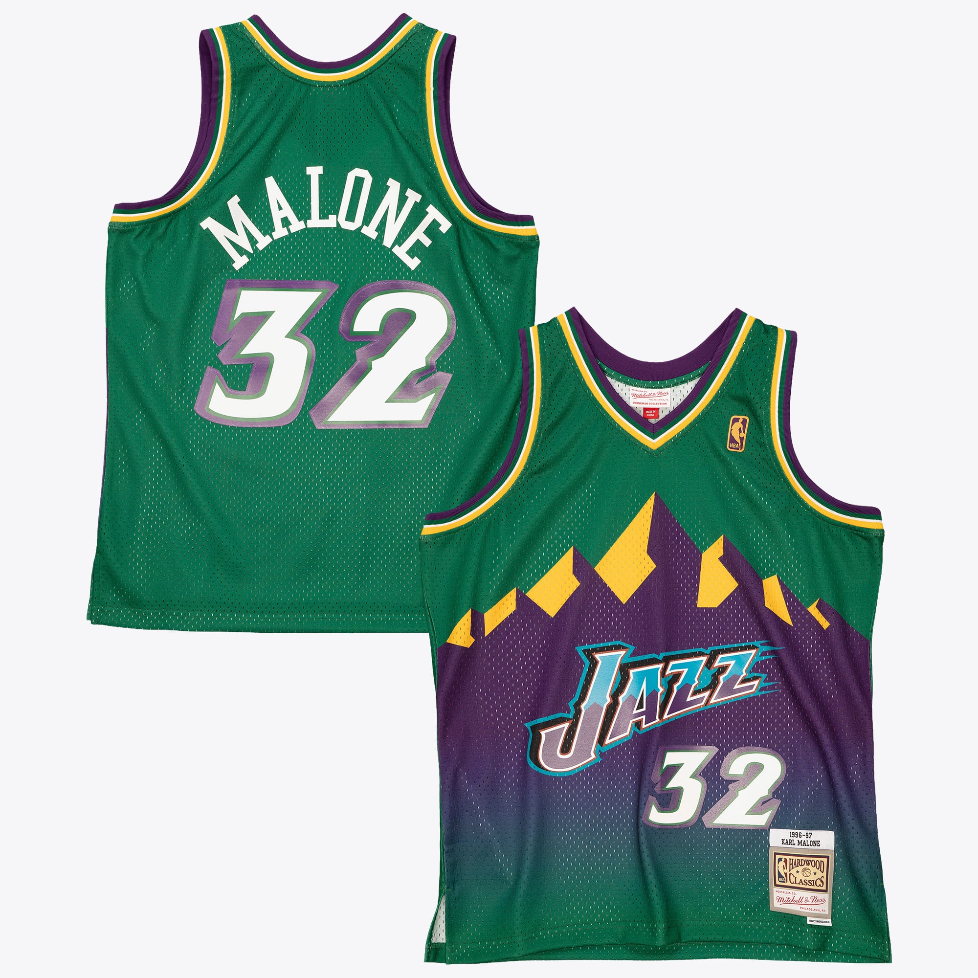 Utah Jazz Mitchell & Ness Karl Malone 1996 Reload Swingman Authentic Jersey - Green