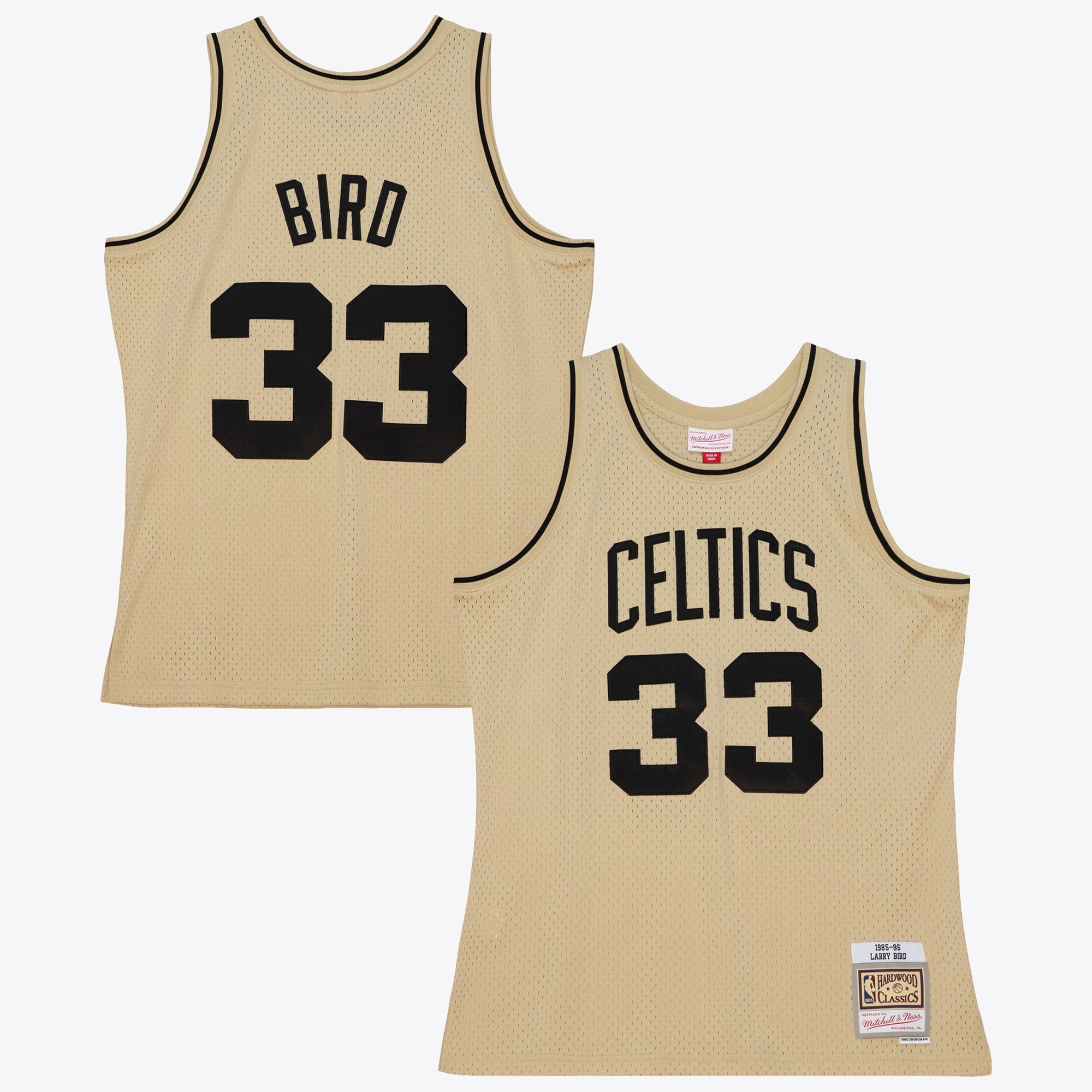 Boston Celtics Mitchell & Ness Larry Bird 1985 Swingman Trikot – Khaki