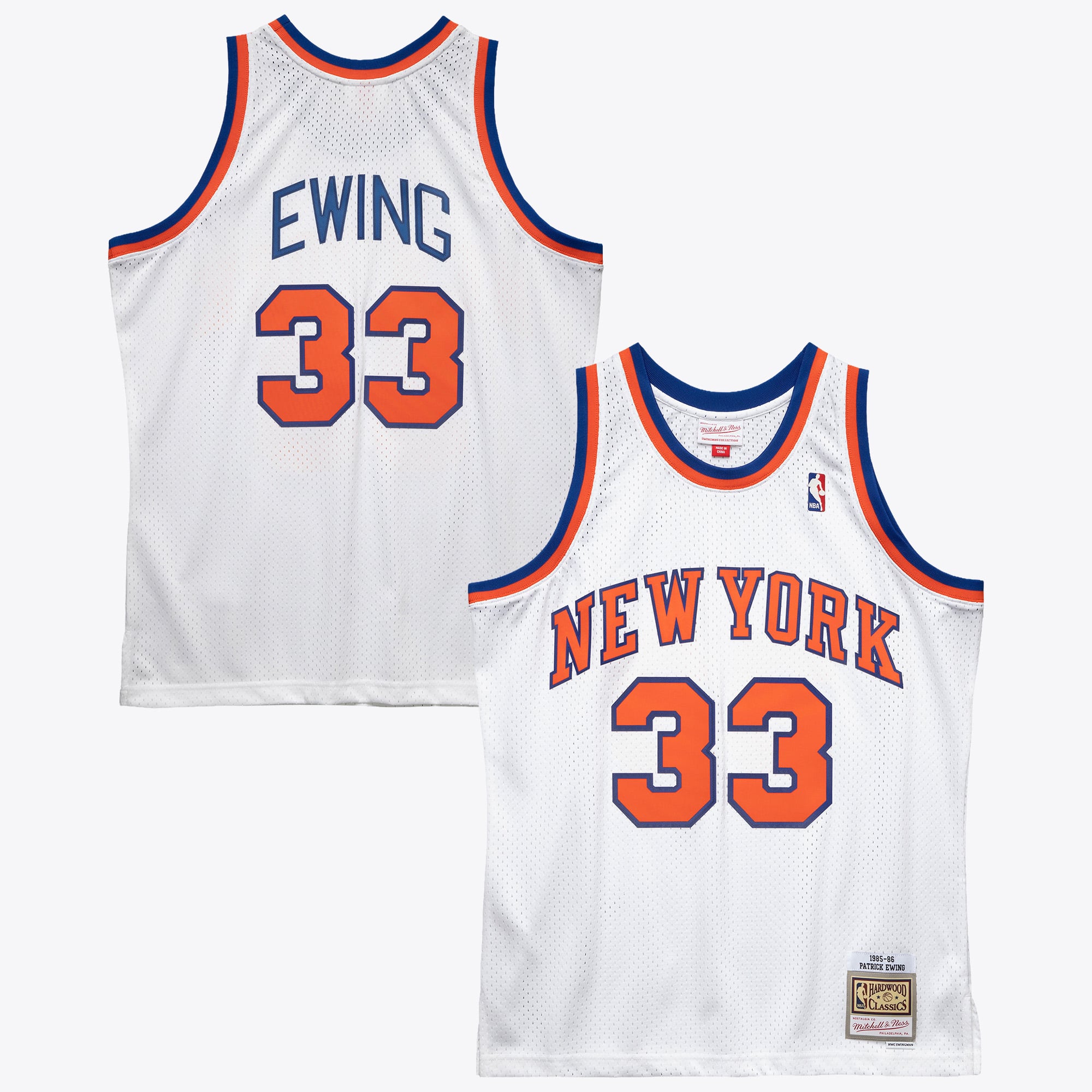 New York Knicks Mitchell & Ness Patrick Ewing 1985 Swingman Authentic Jersey – Weiß