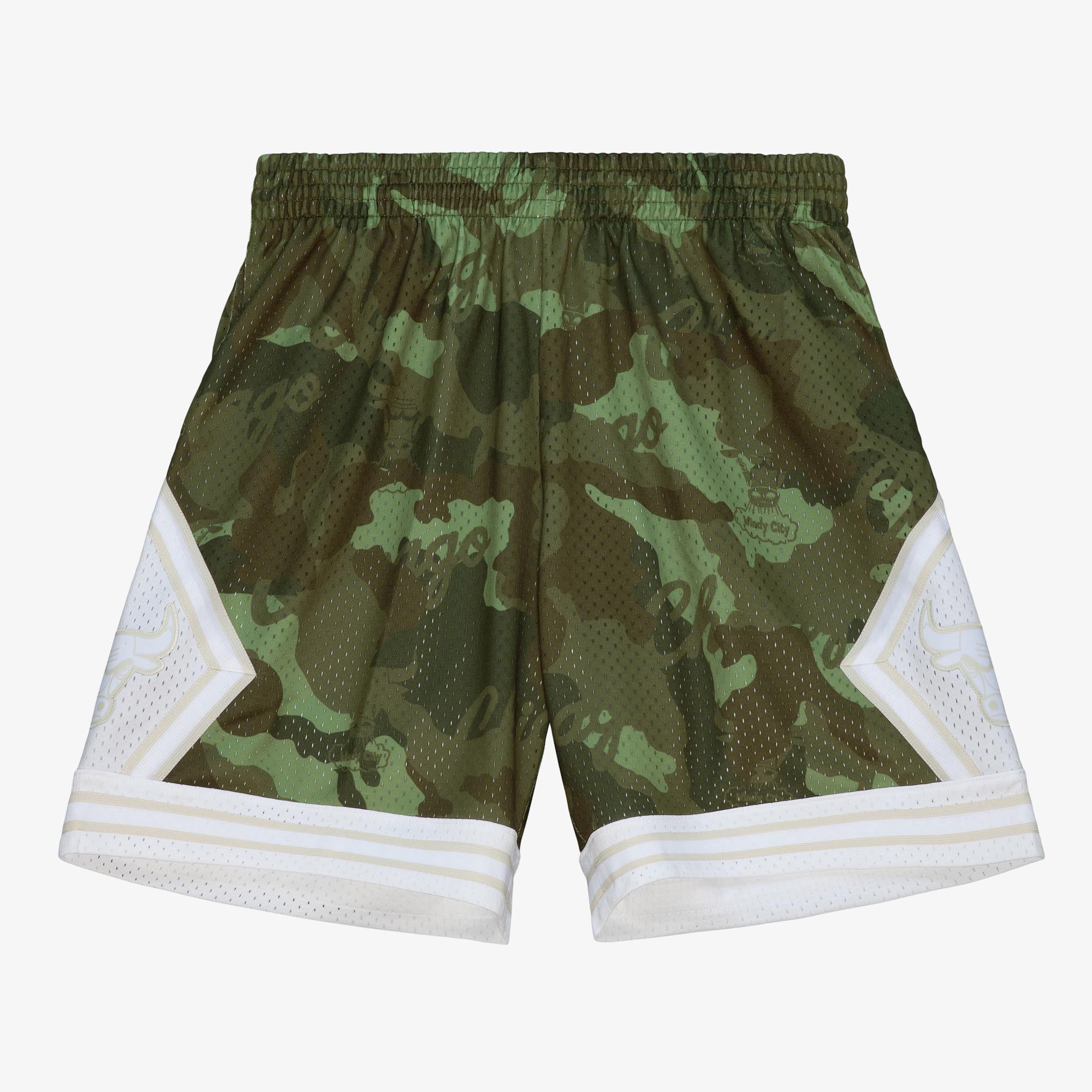 Chicago Bulls Mitchell & Ness 1997 Ghost Camo Swingman Shorts - Green - Mens