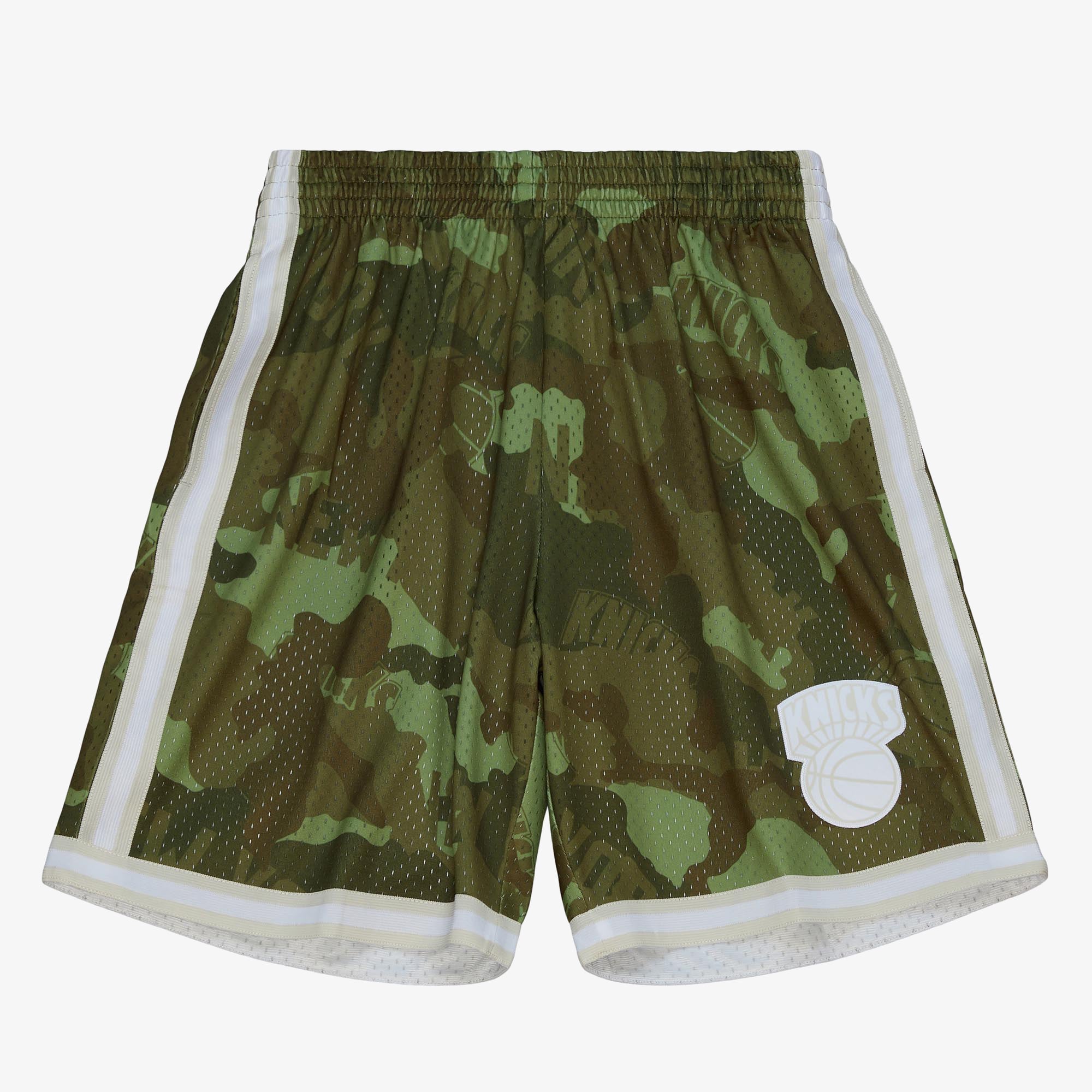 New York Knicks Mitchell & Ness 1991 Ghost Camo Swingman Shorts – Grün – Herren