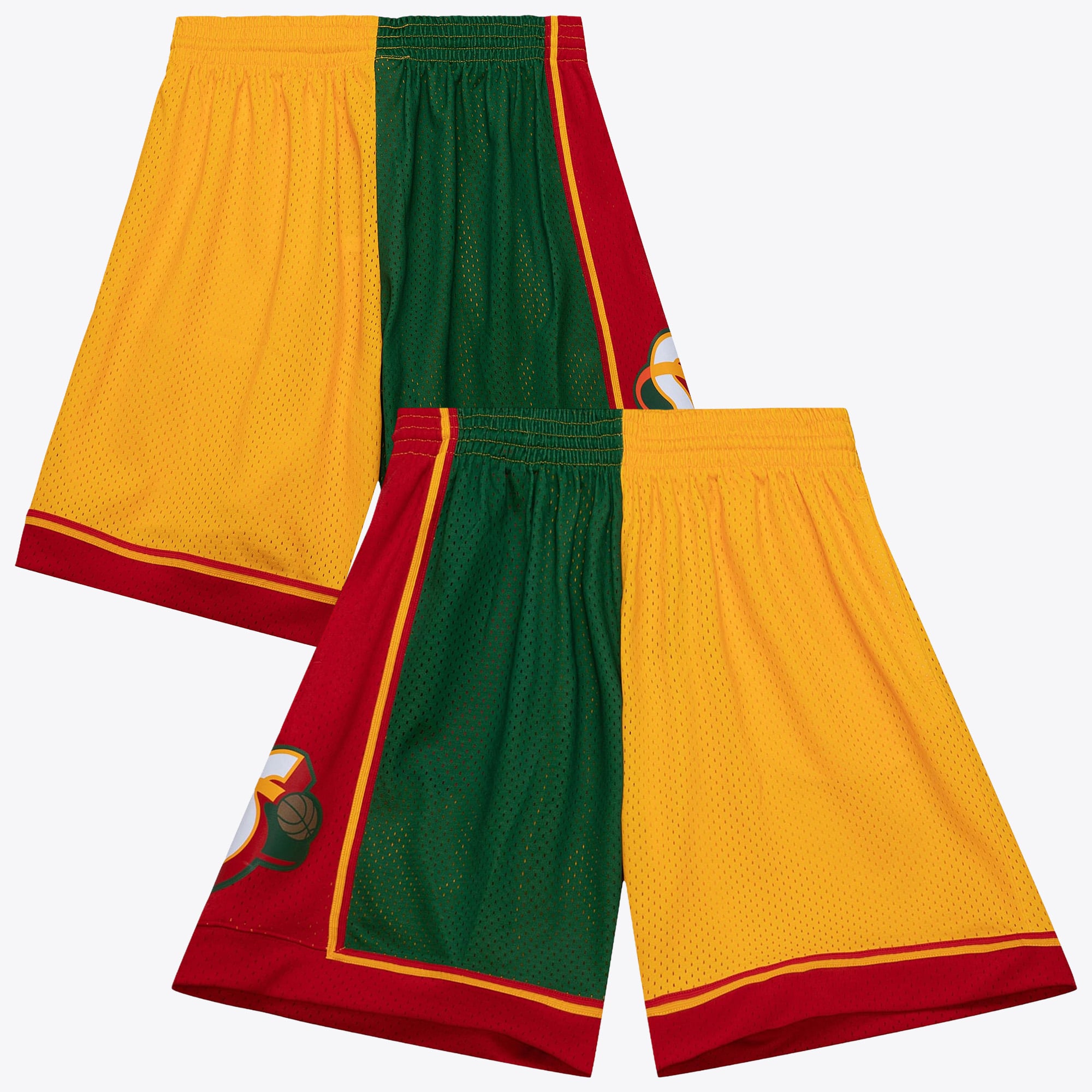 Pantaloncini da uomo Seattle Supersonics Mitchell & Ness 1995 Split Swingman - Verde/Giallo