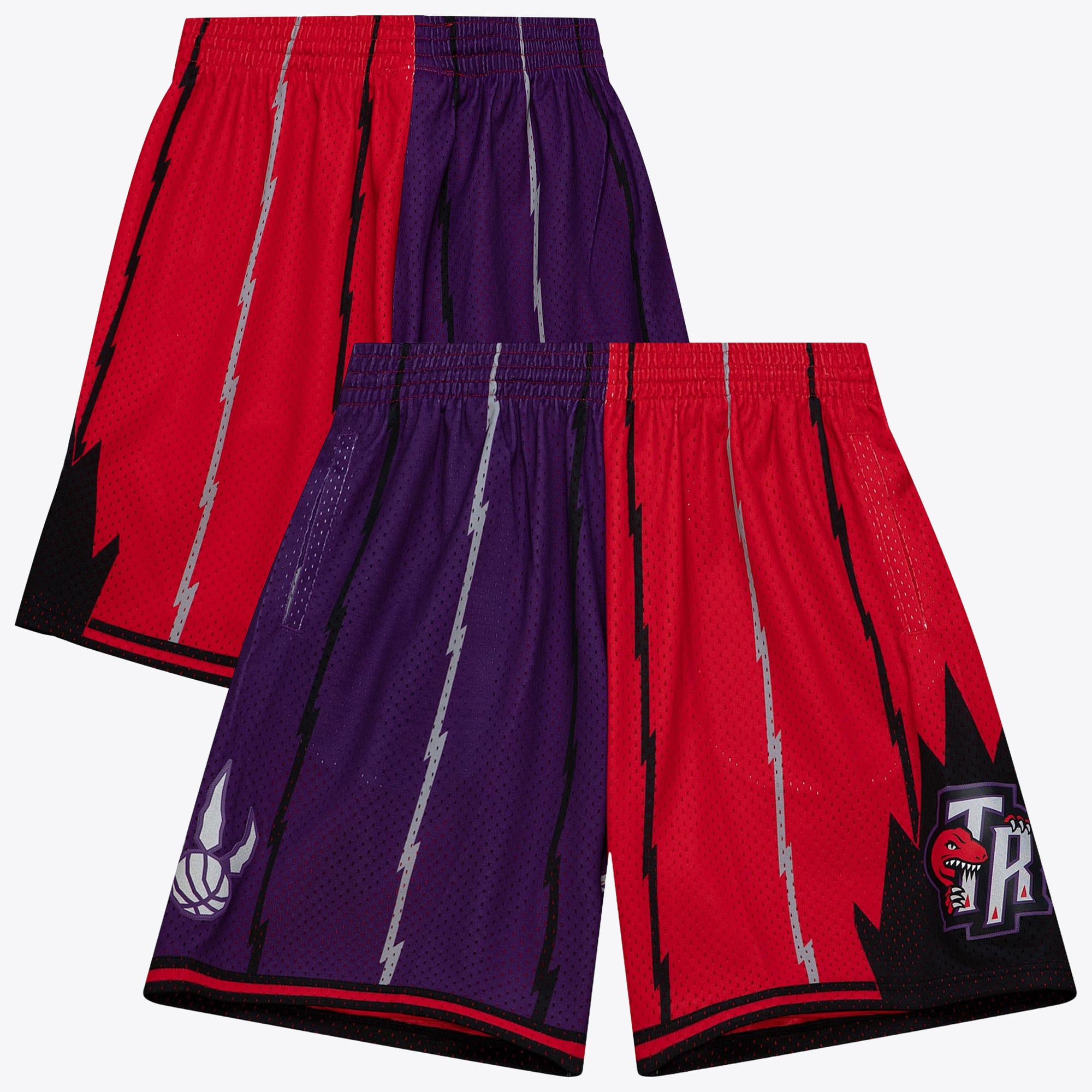 Toronto Raptors Mitchell & Ness 1998 Split Swingman Shorts – Lila/Rot – Herren