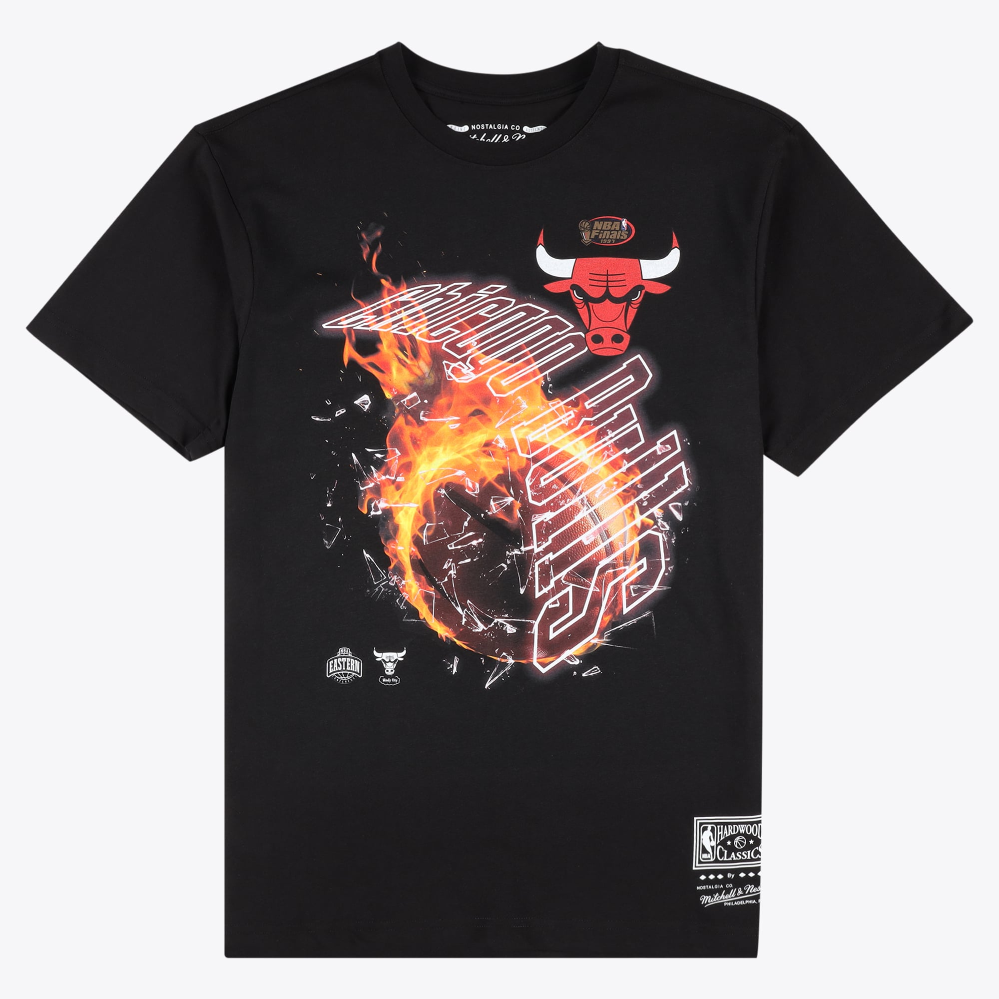 Chicago Bulls Mitchell & Ness Blaze Graphic Hardwood Classics T-Shirt - Black - Mens